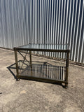mastercraft glass and brass coffee/side table