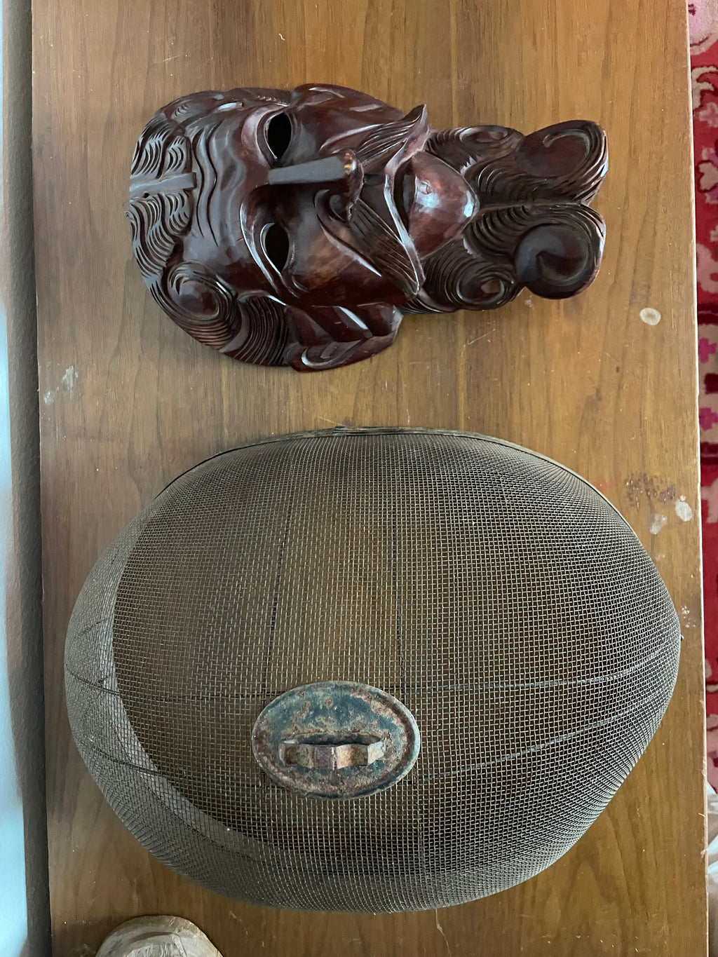 wooden mask with screen