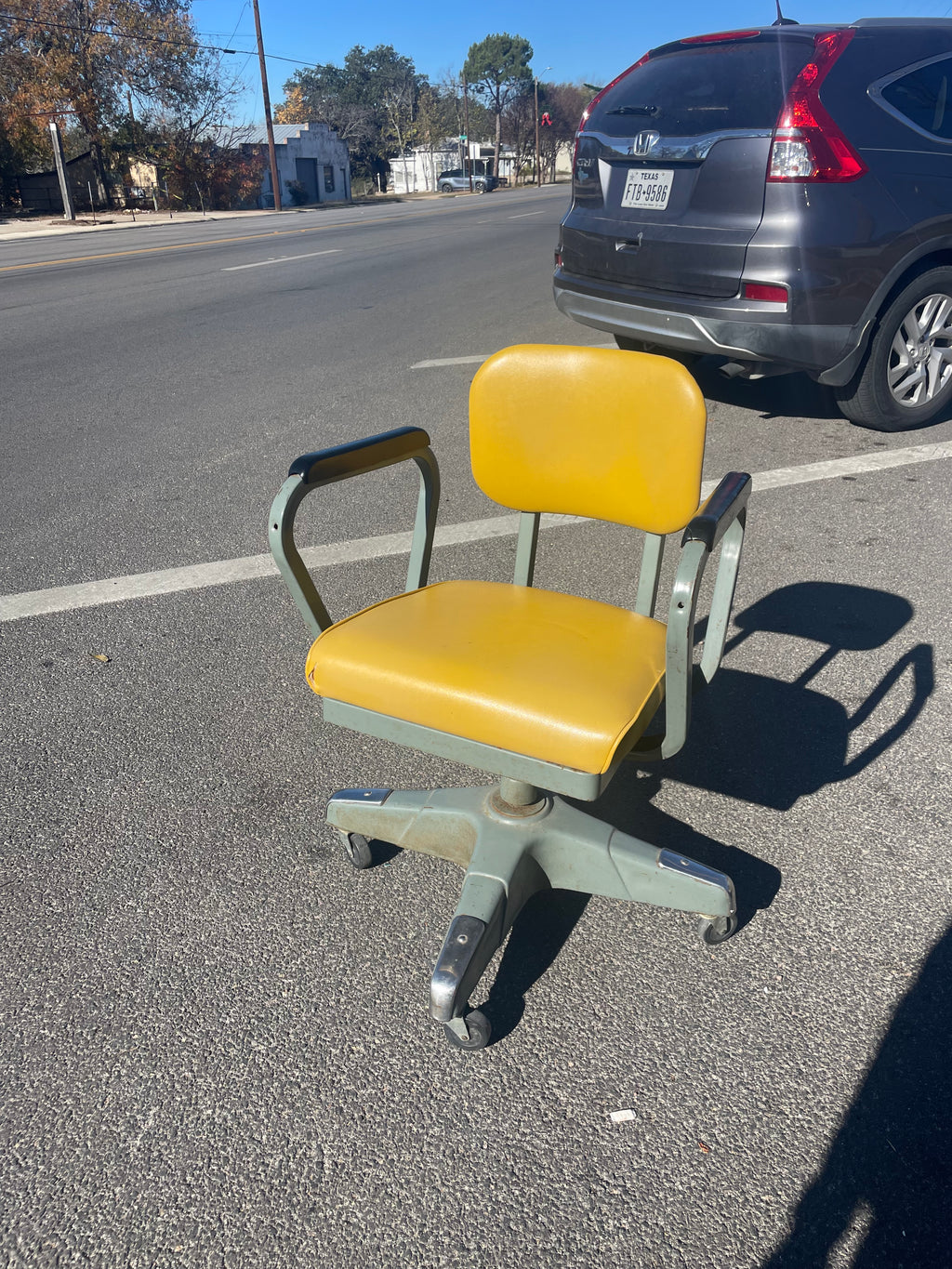 industrial yellow chair