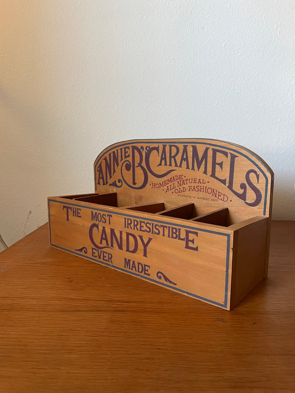 hand-painted wooden candy display