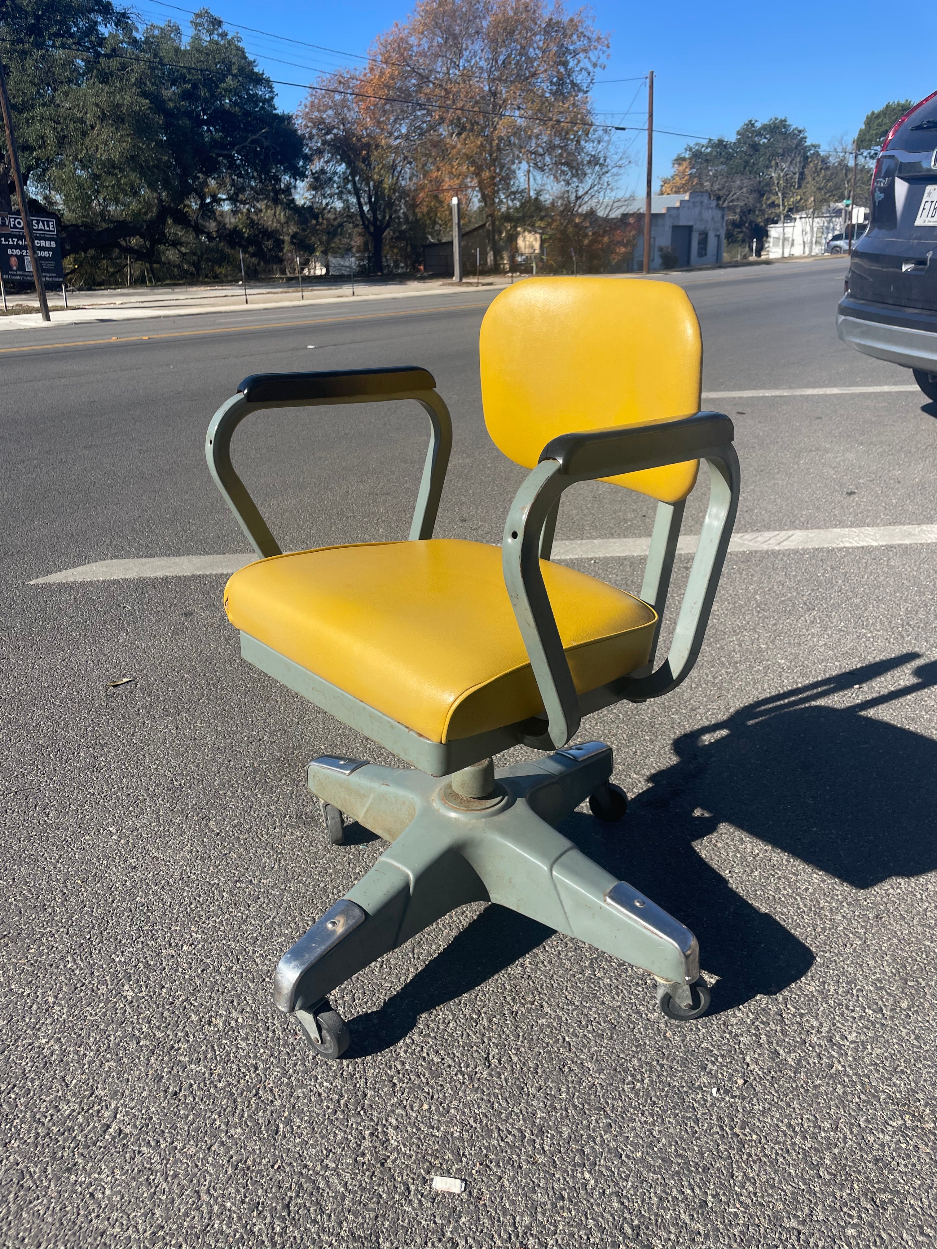 industrial yellow chair