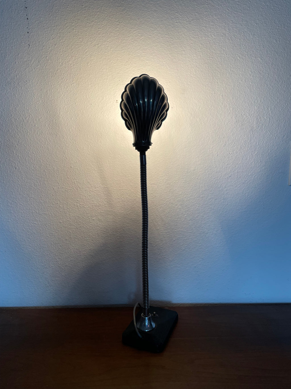 chrome shell gooseneck desk lamp