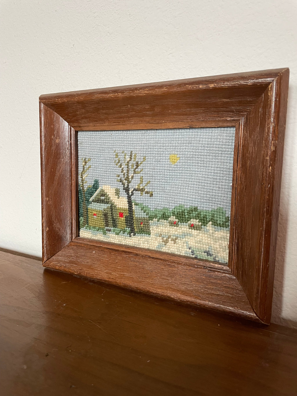 snowy home micro cross stitch
