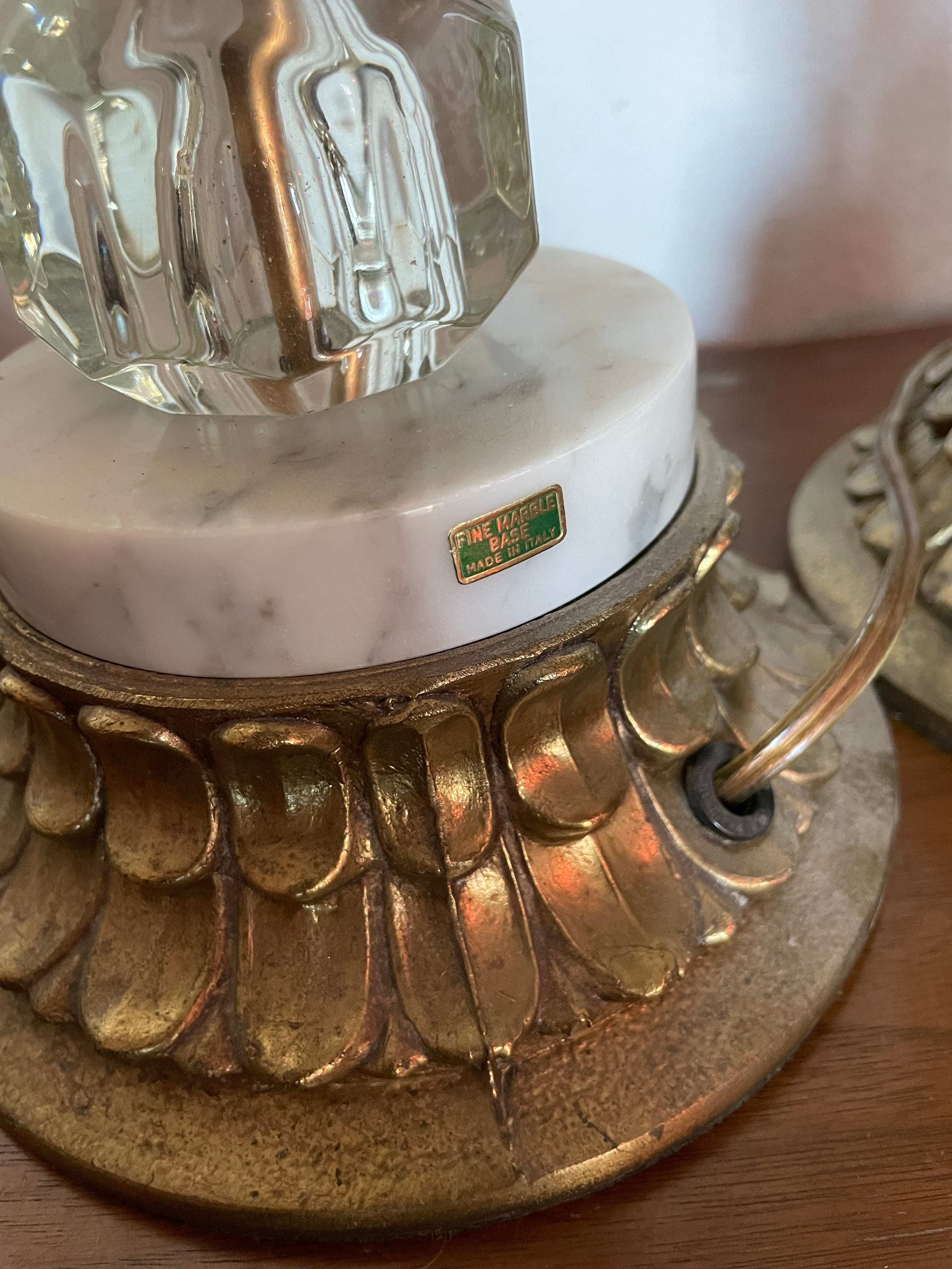 italian marble hollywood regency lamps