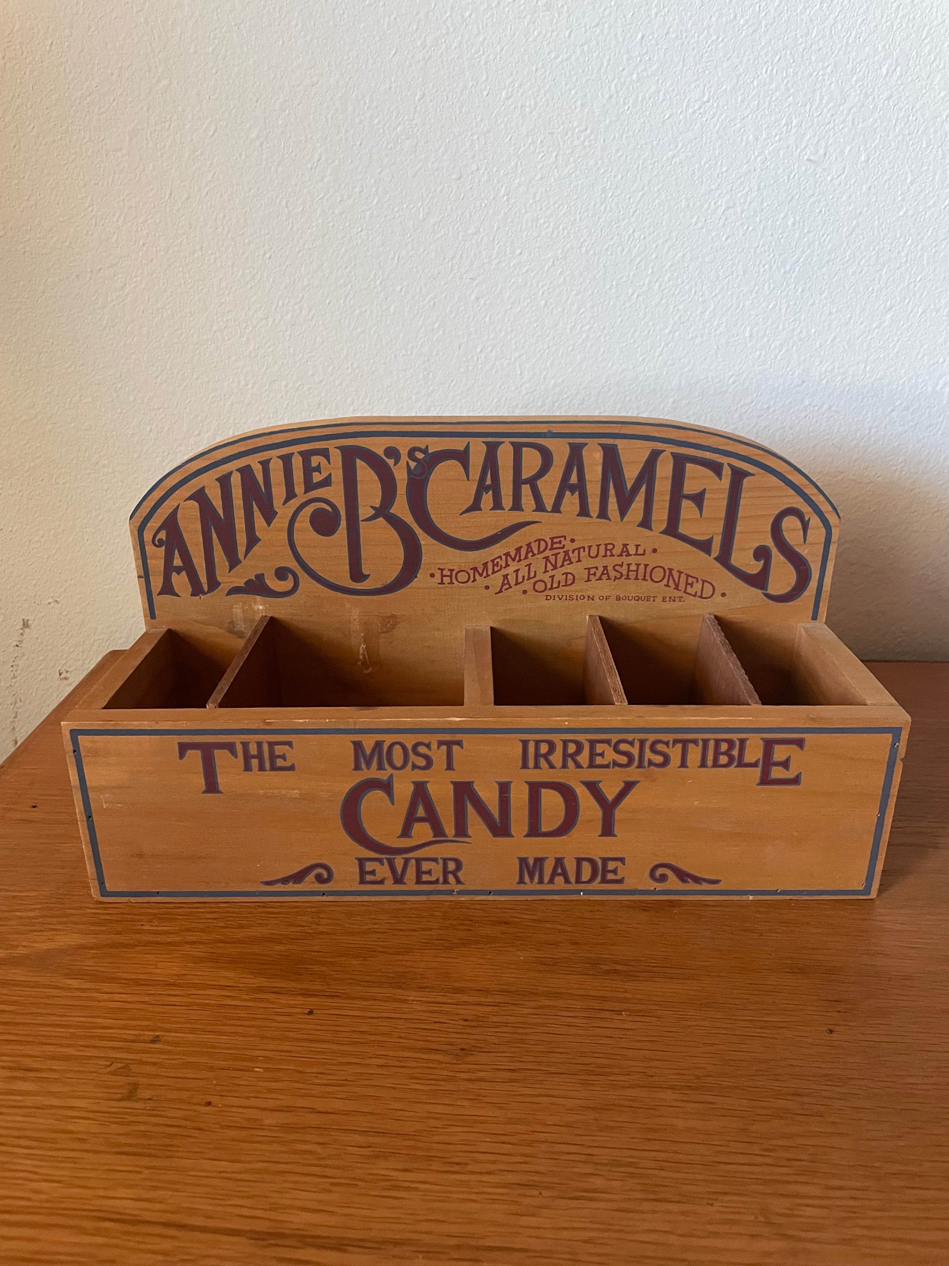 hand-painted wooden candy display