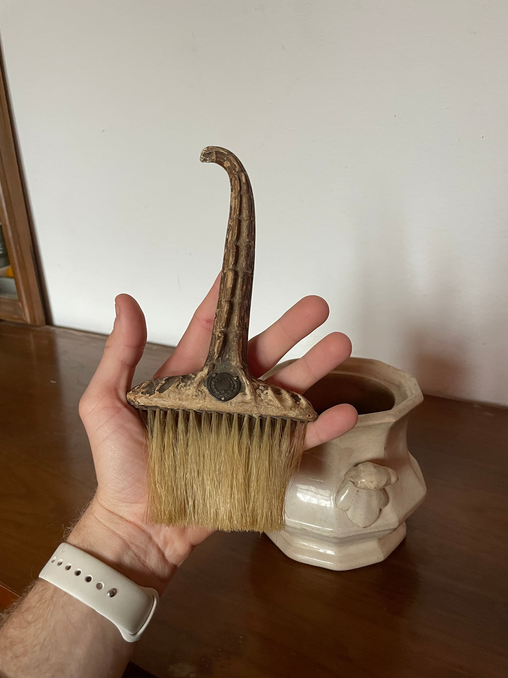 victorian handbrush with british pot