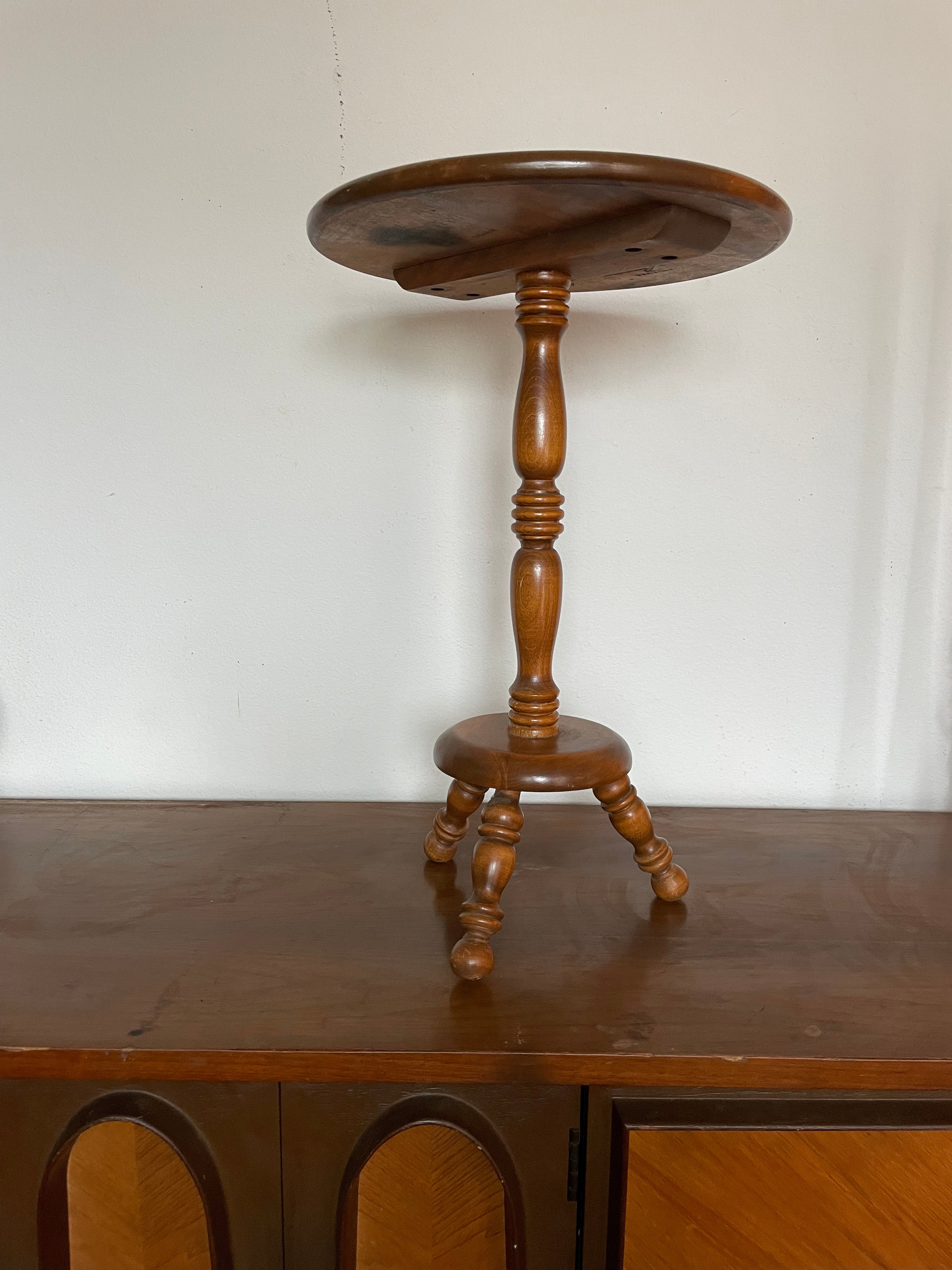 solid wood side table tripod base