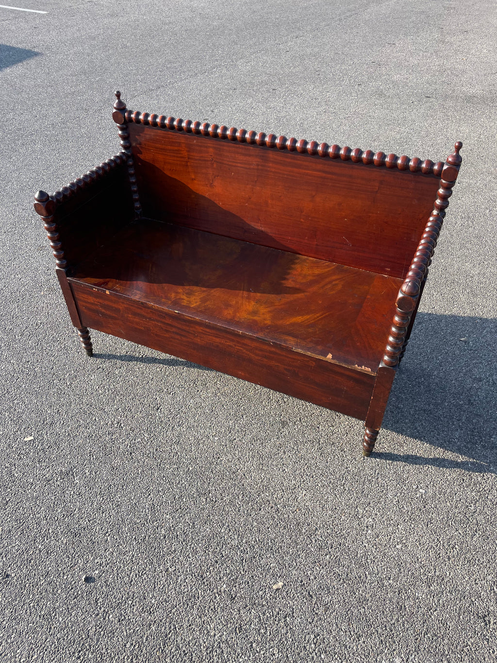 fml 19th century mahogany settee barley twist trim