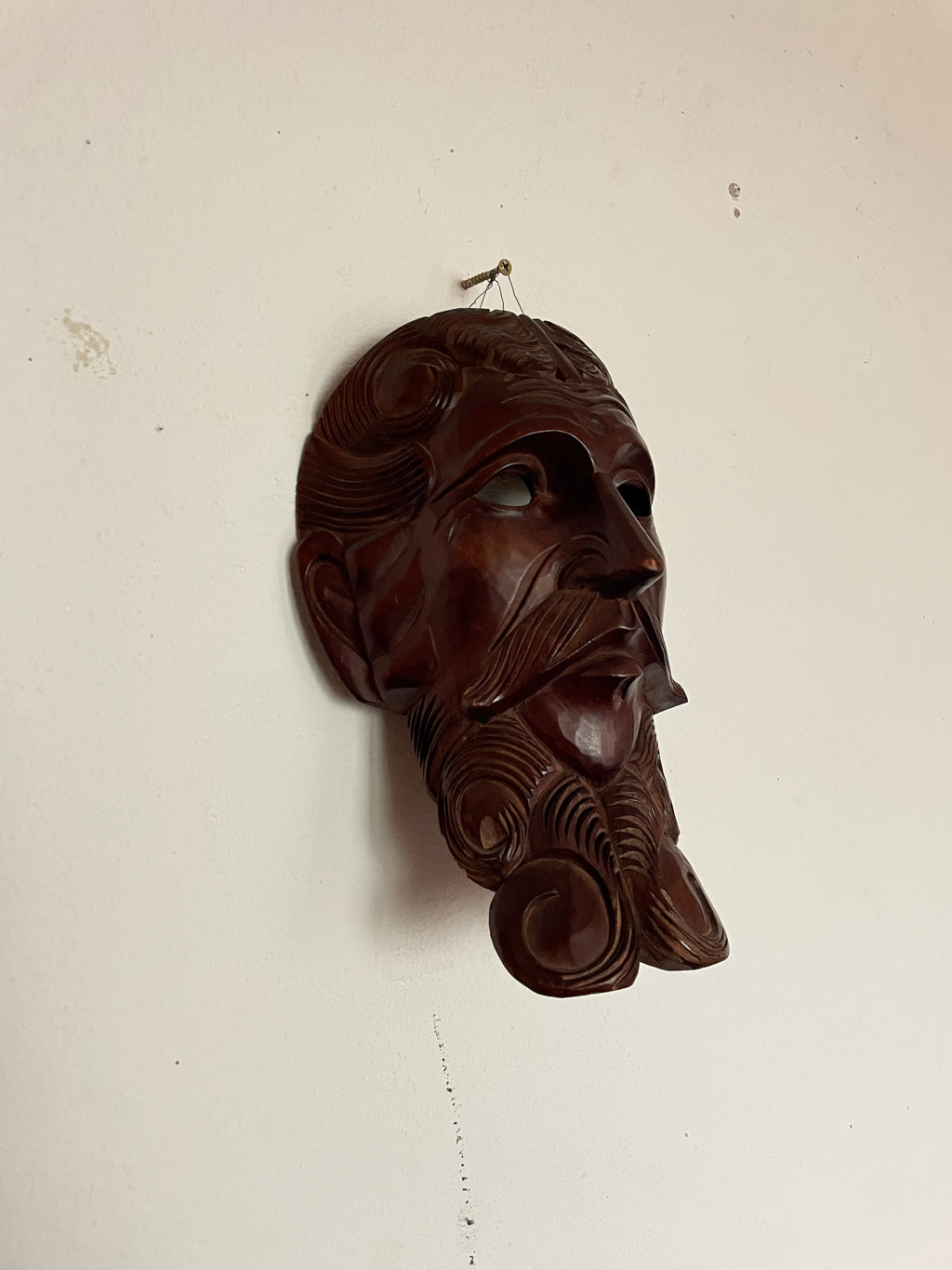 wooden mask with screen