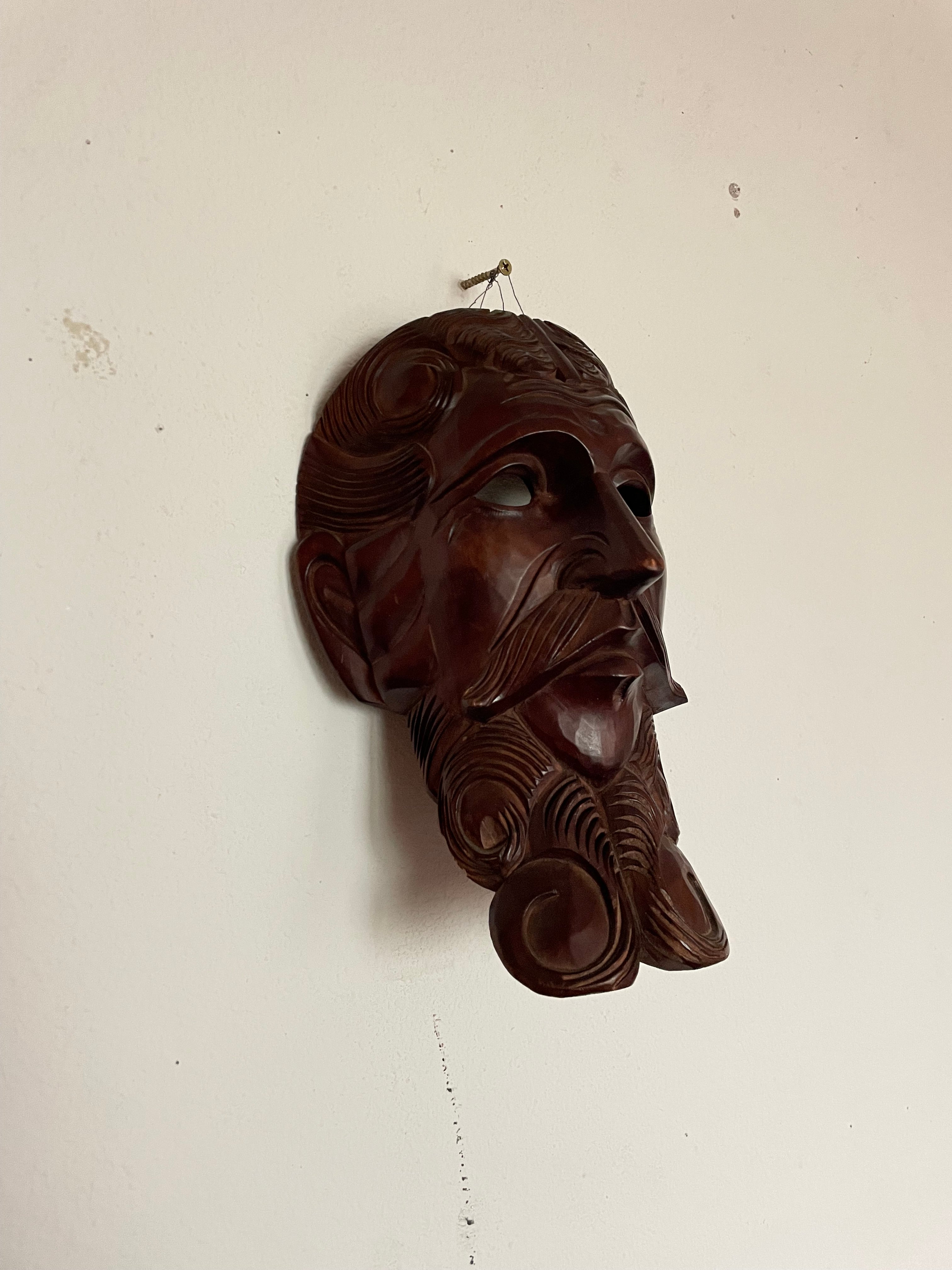 wooden mask with screen