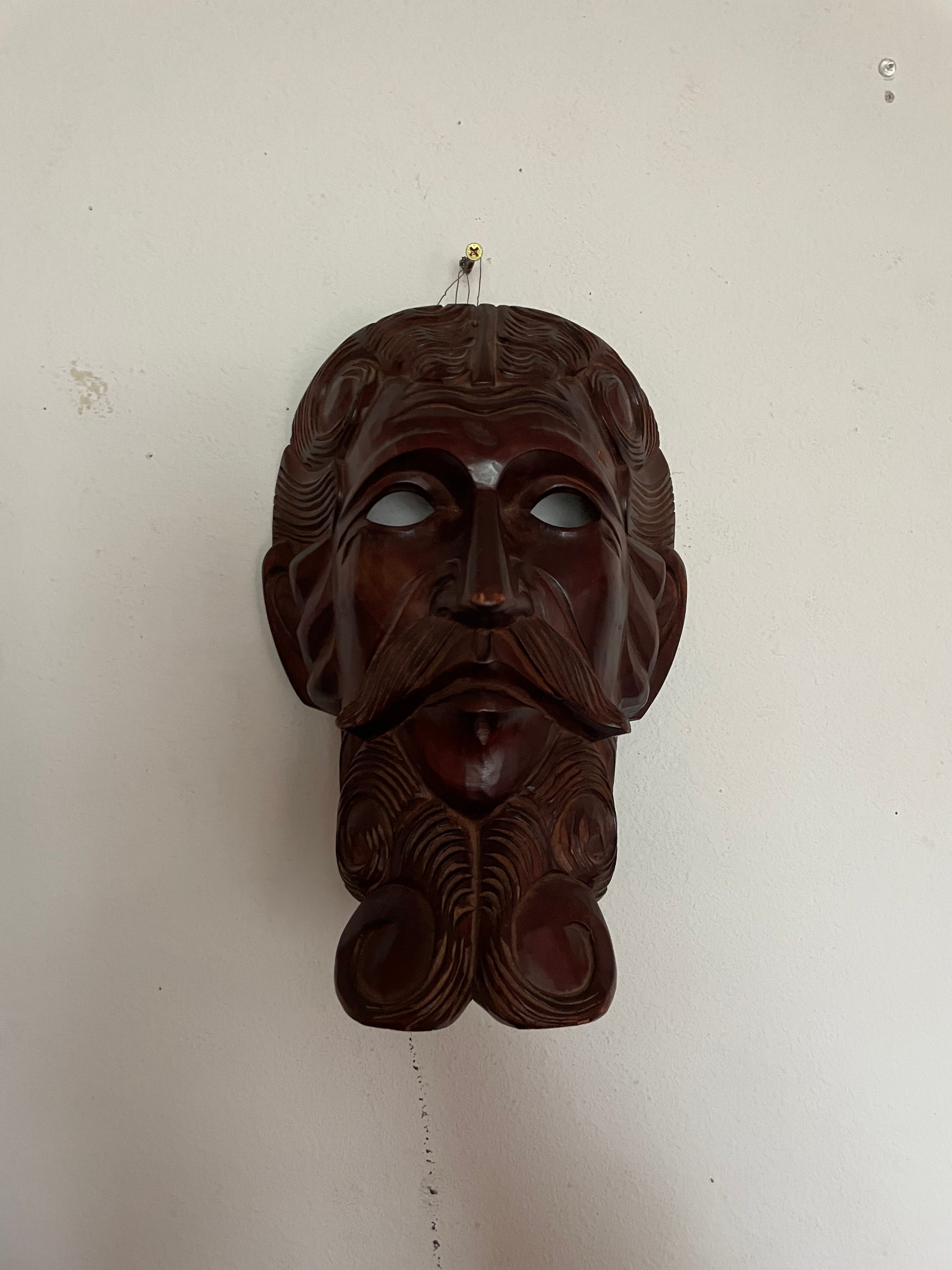 wooden mask with screen