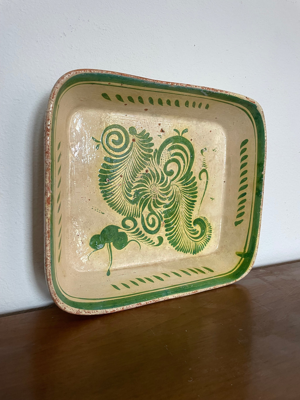 hand painted mexican tonala pottery dish