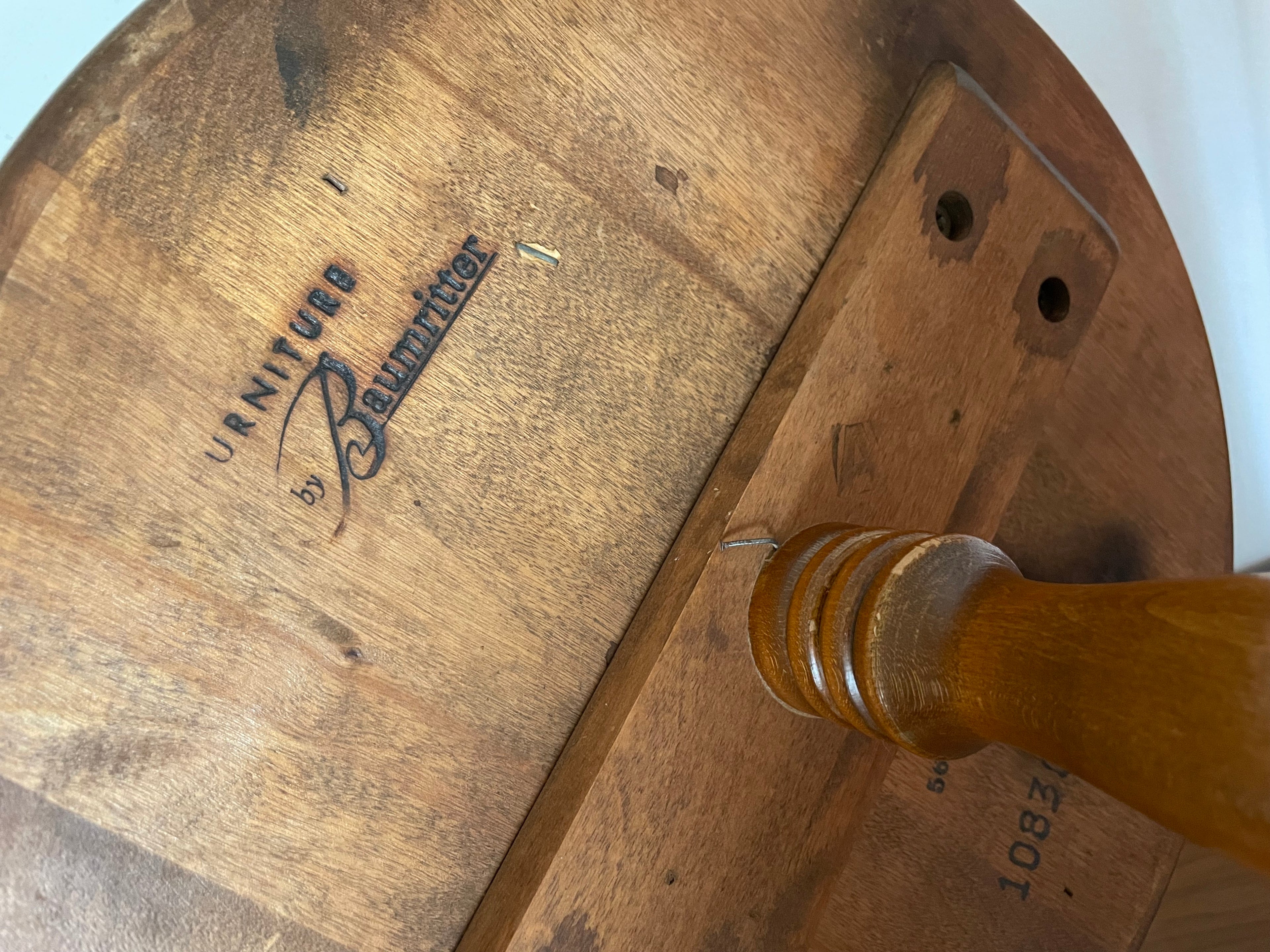 solid wood side table tripod base