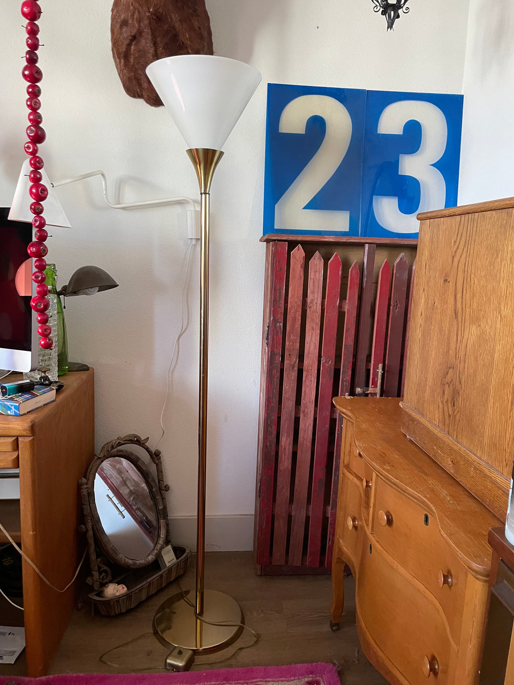 1970’s 65 inch torchiere floor lamp