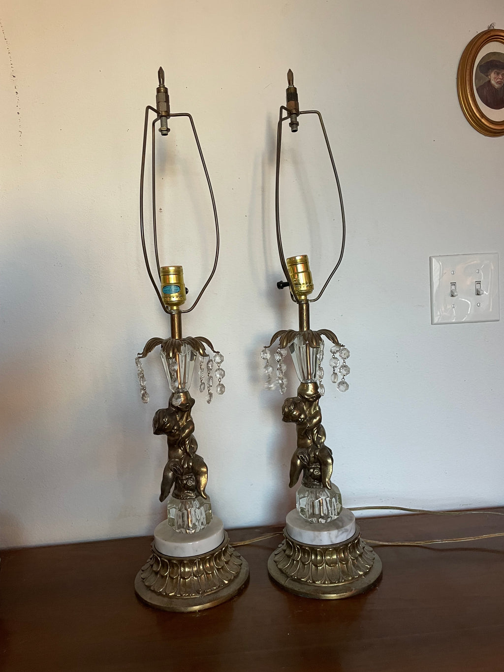 italian marble hollywood regency lamps