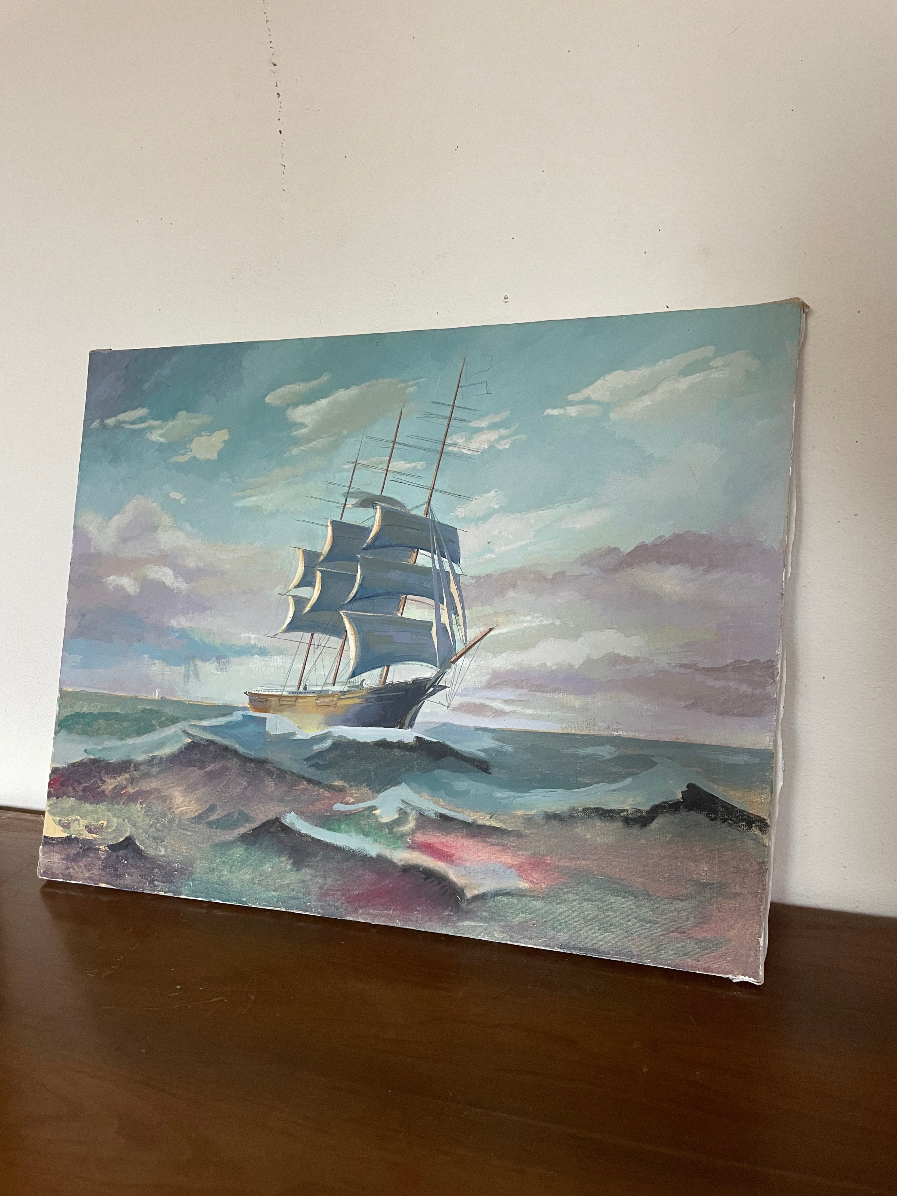 call the news, vintage painting of a ship is available for purchase