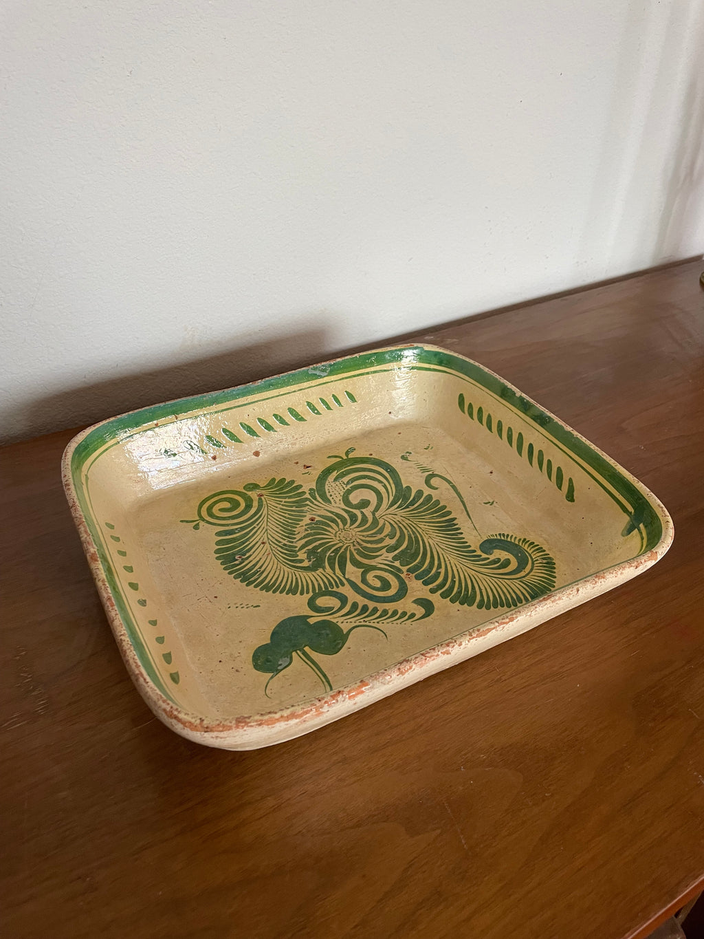 hand painted mexican tonala pottery dish