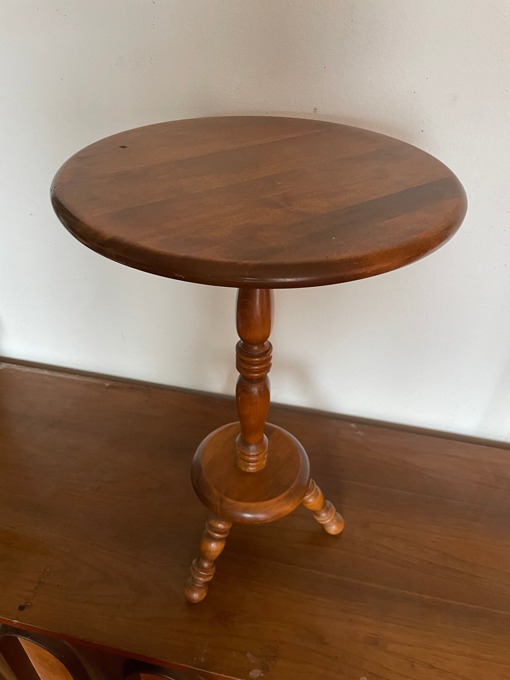 solid wood side table tripod base