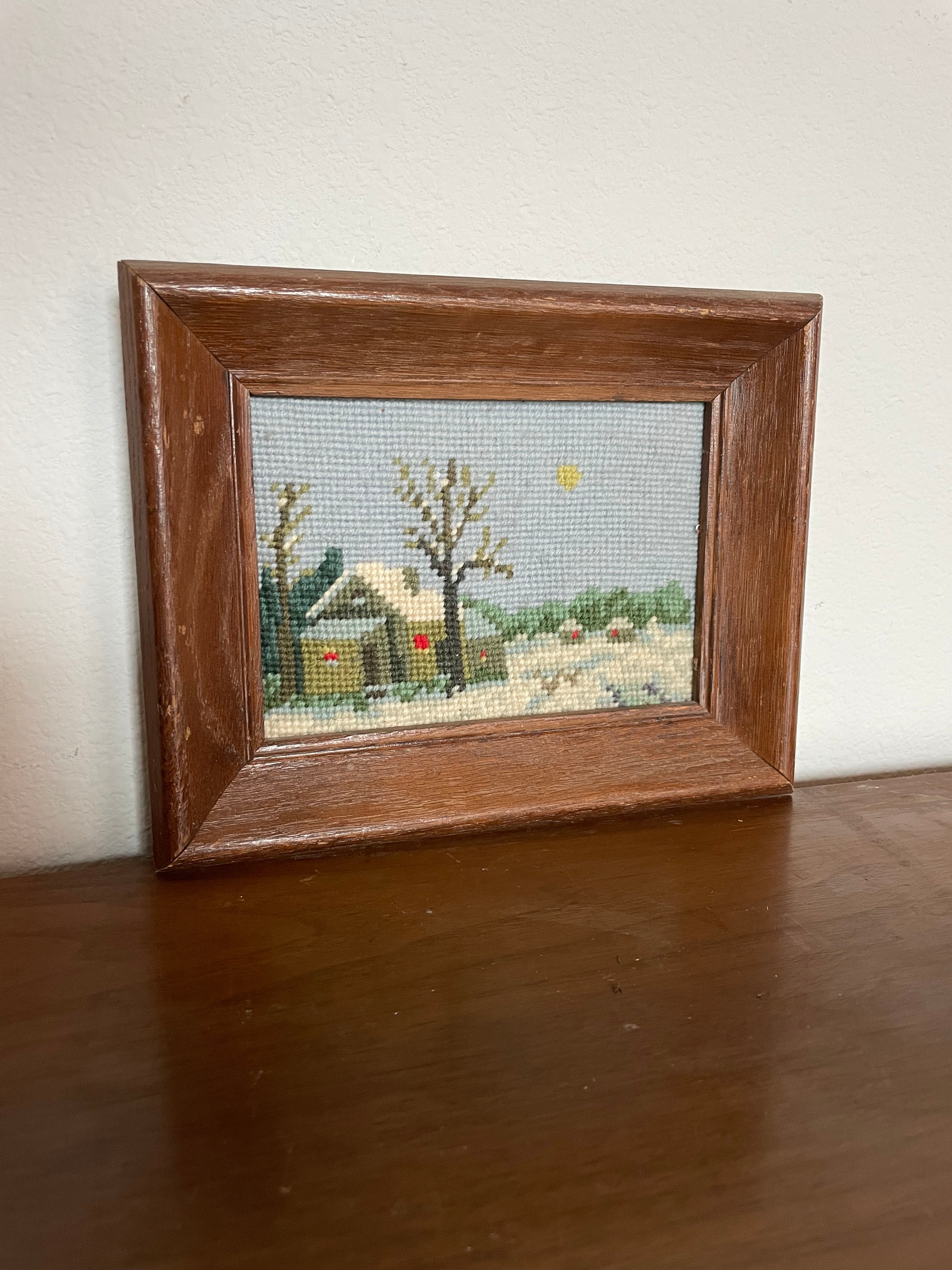 snowy home micro cross stitch