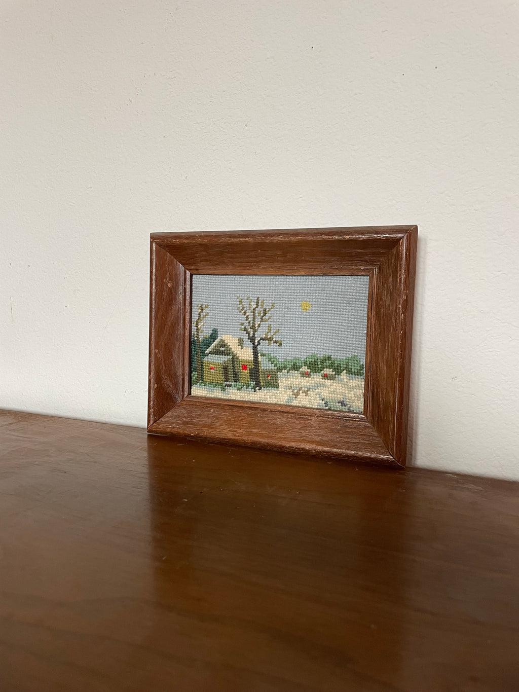 snowy home micro cross stitch