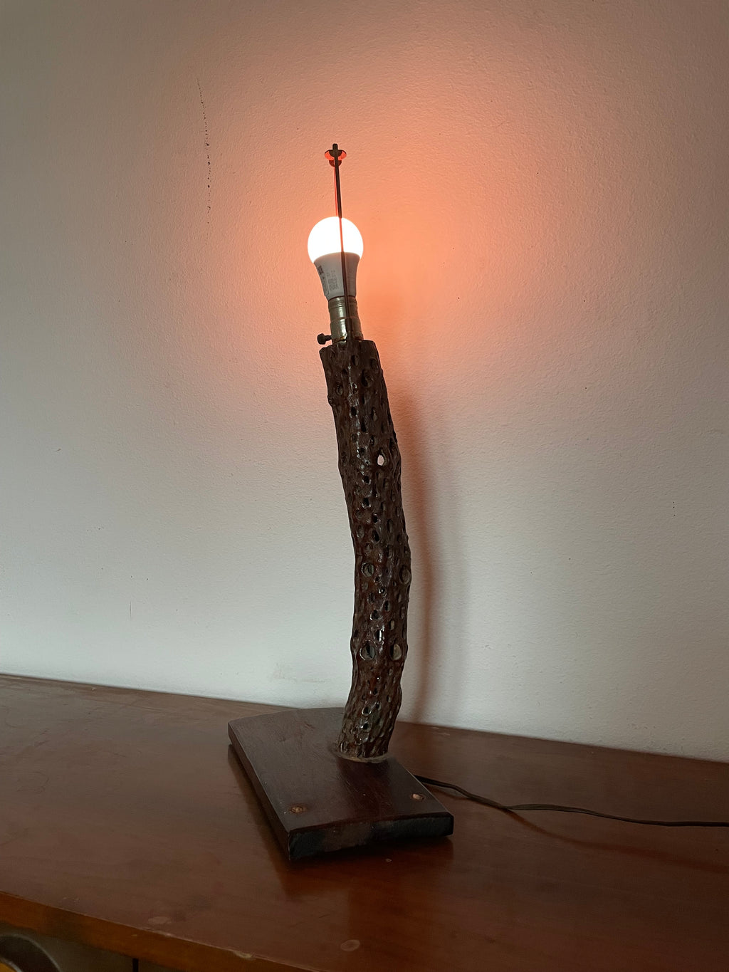 wooden branch lamp
