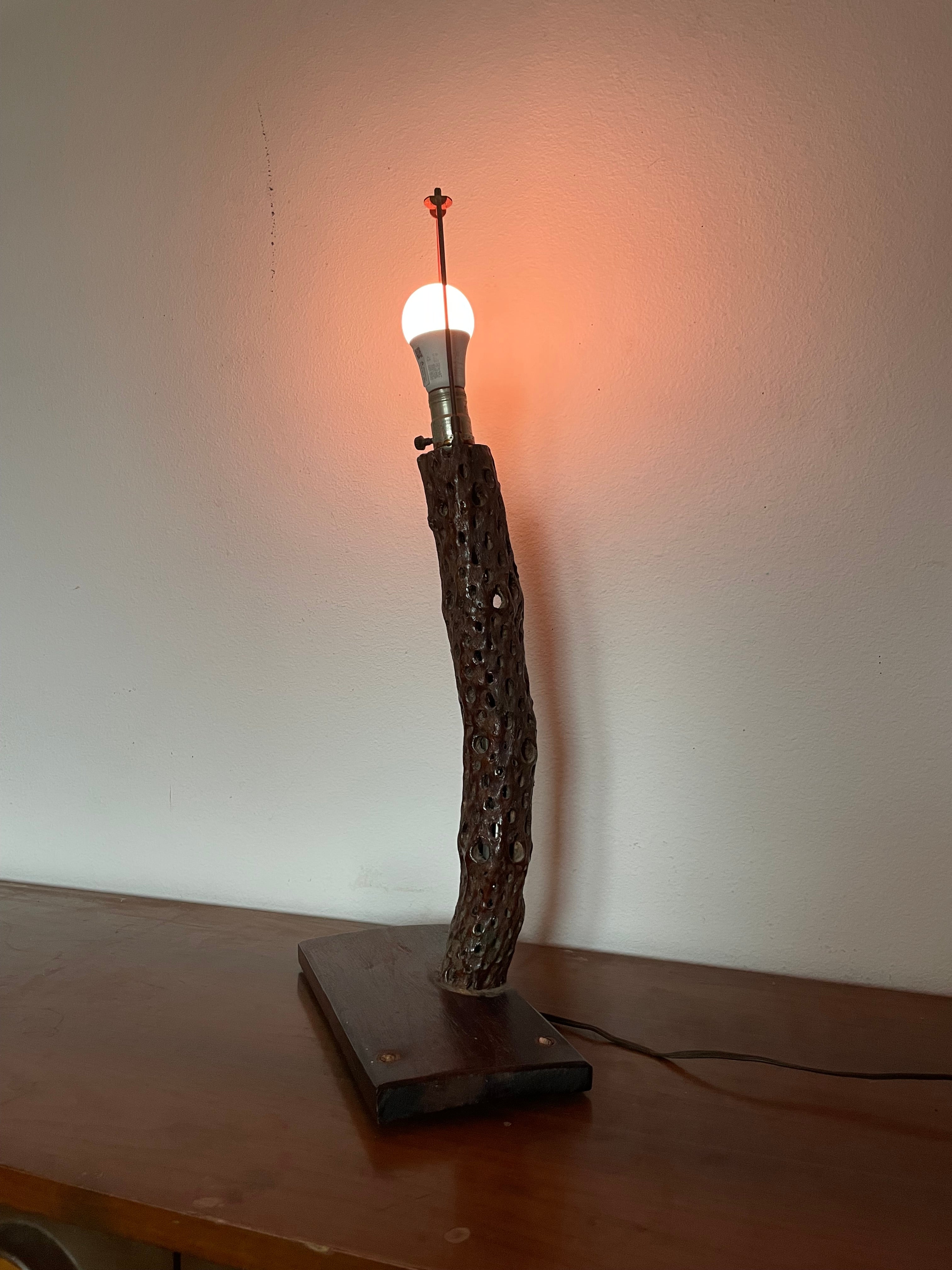 wooden branch lamp