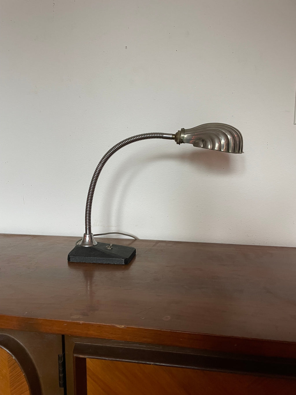 chrome shell gooseneck desk lamp