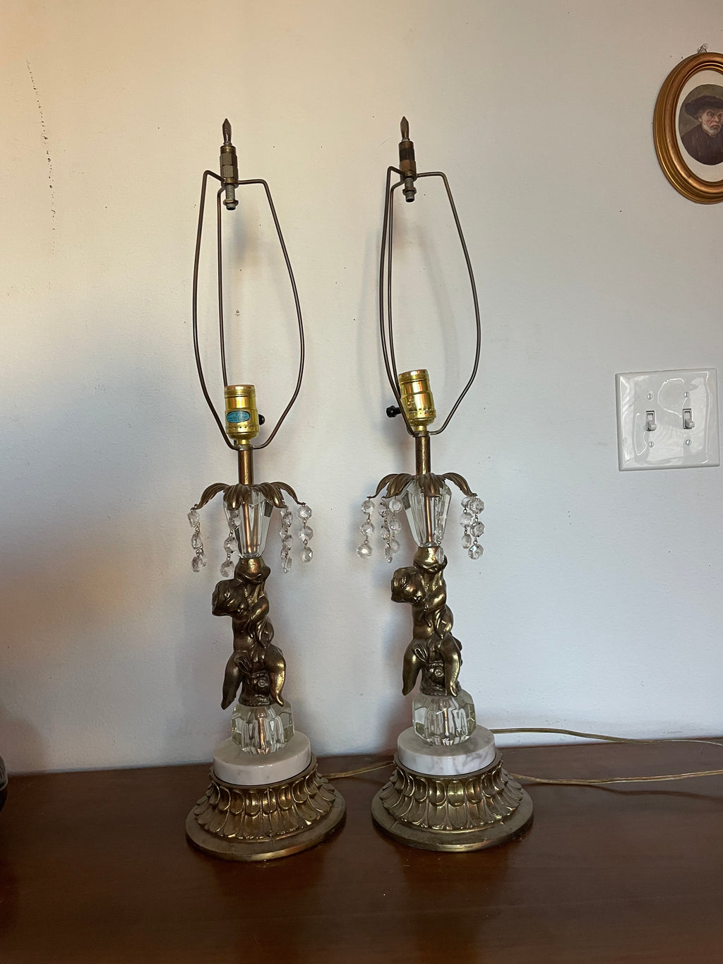italian marble hollywood regency lamps