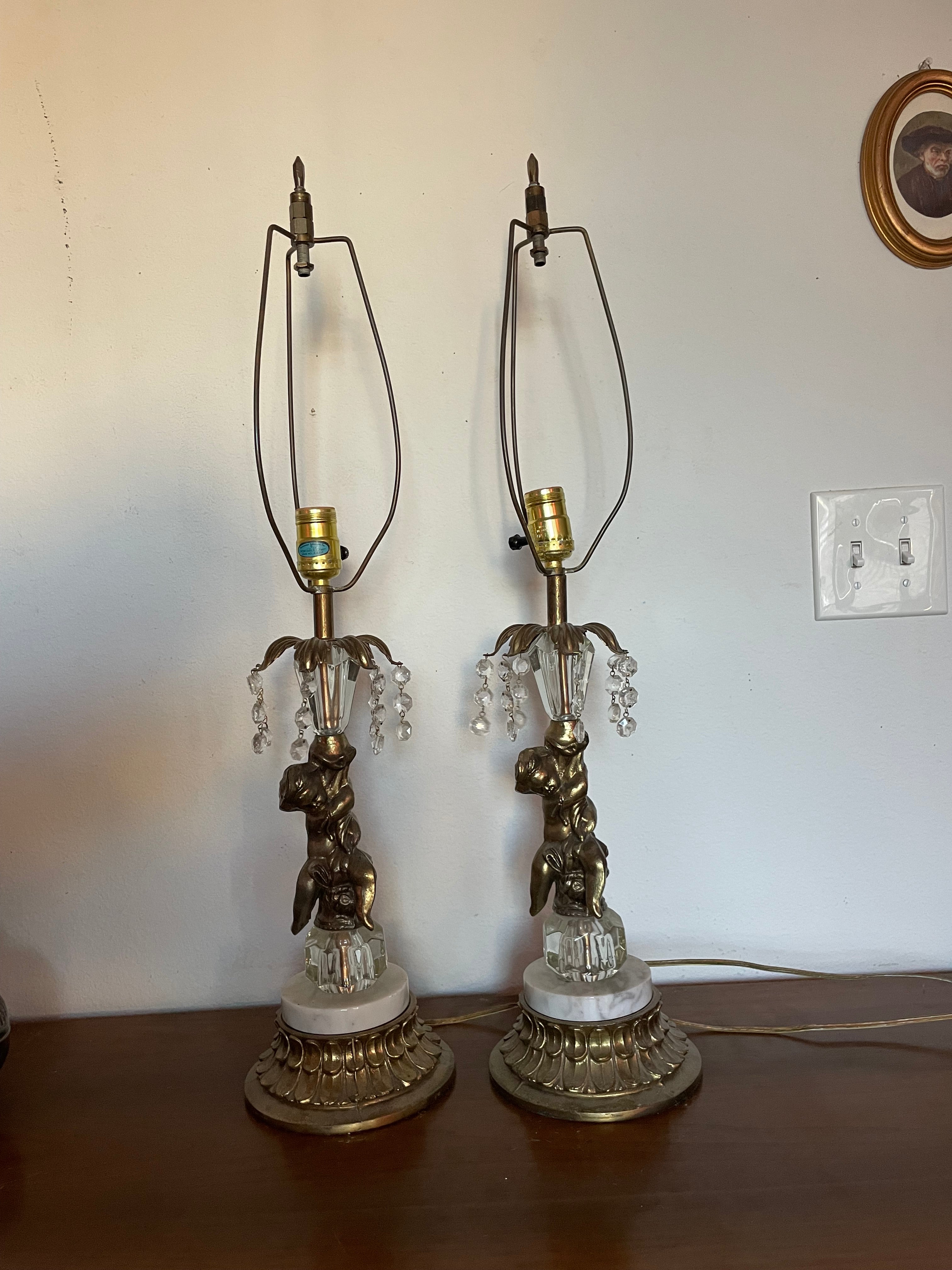 italian marble hollywood regency lamps