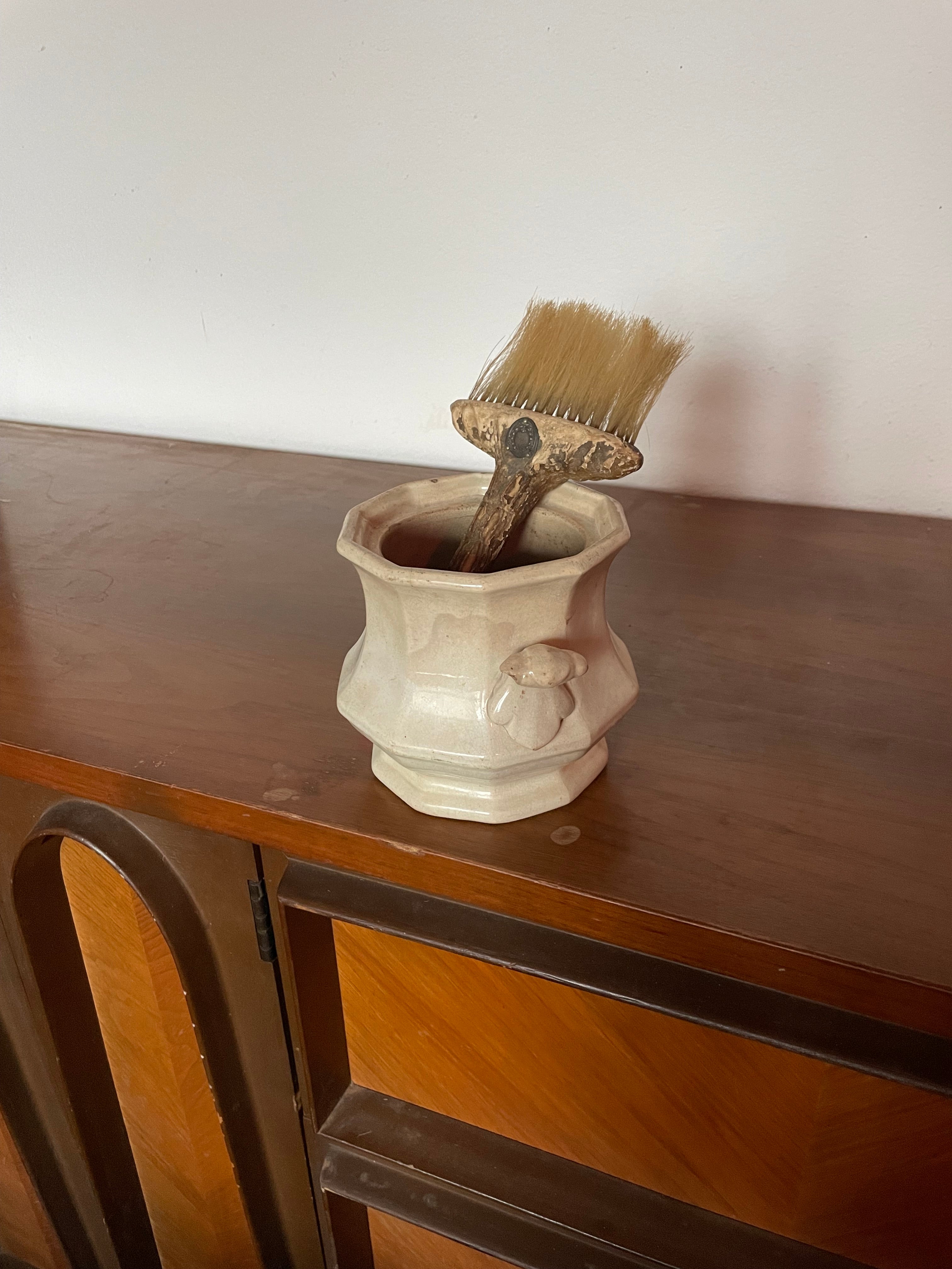 victorian handbrush with british pot