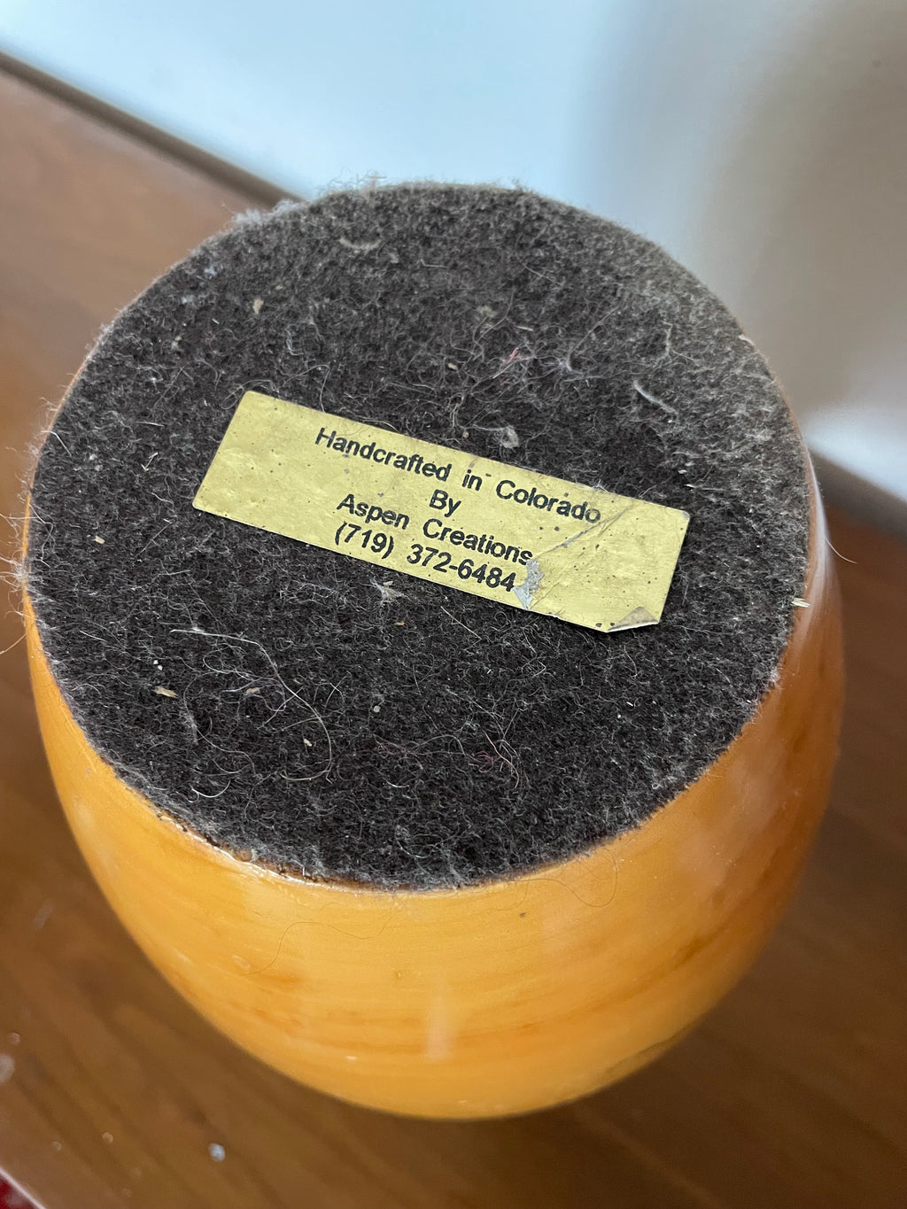 handmade turned oak vase