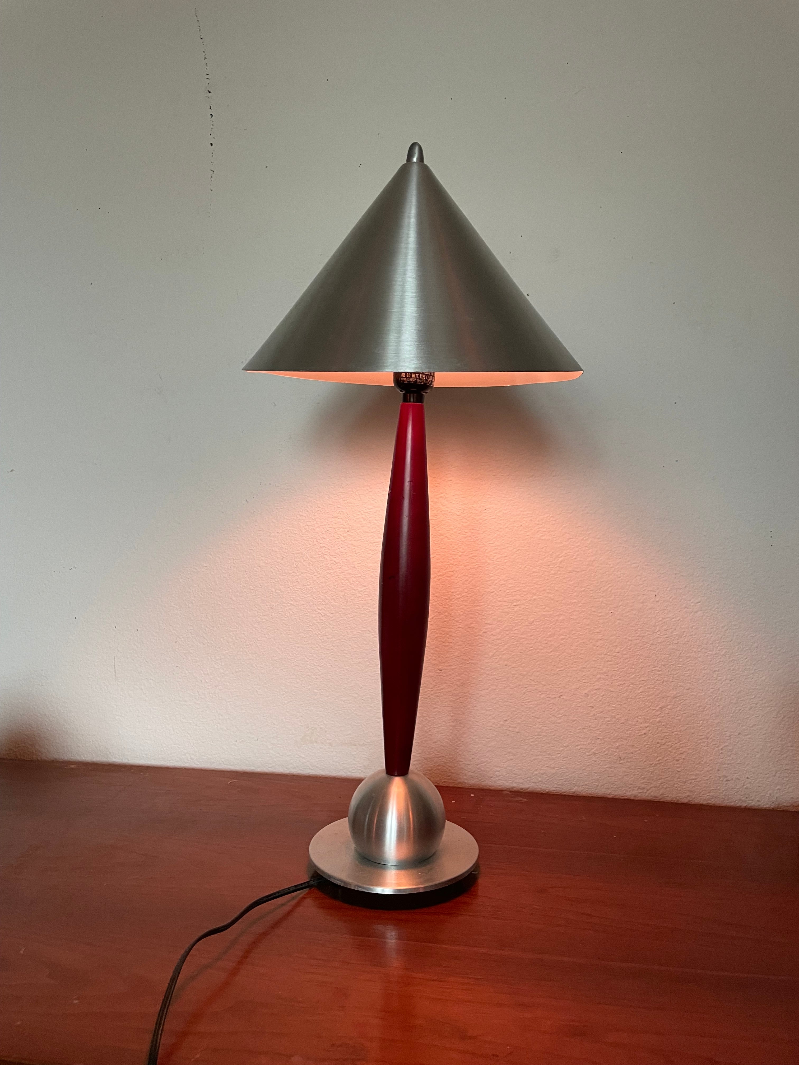 1970’s aluminum and wood sculptural lamp