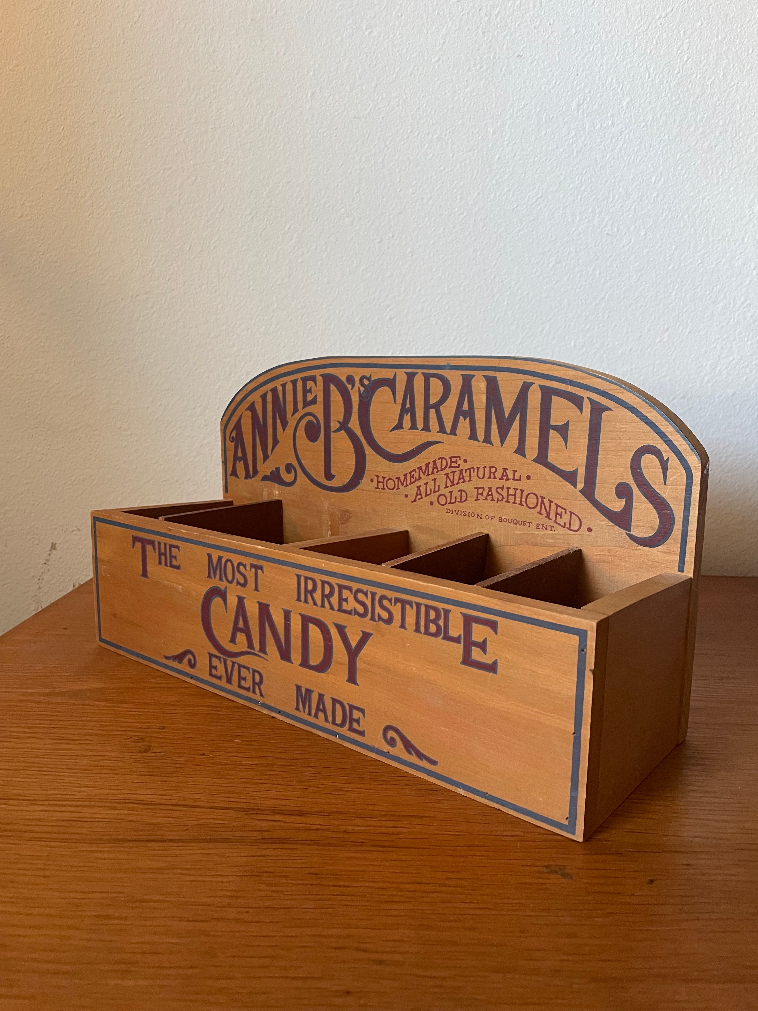 hand-painted wooden candy display