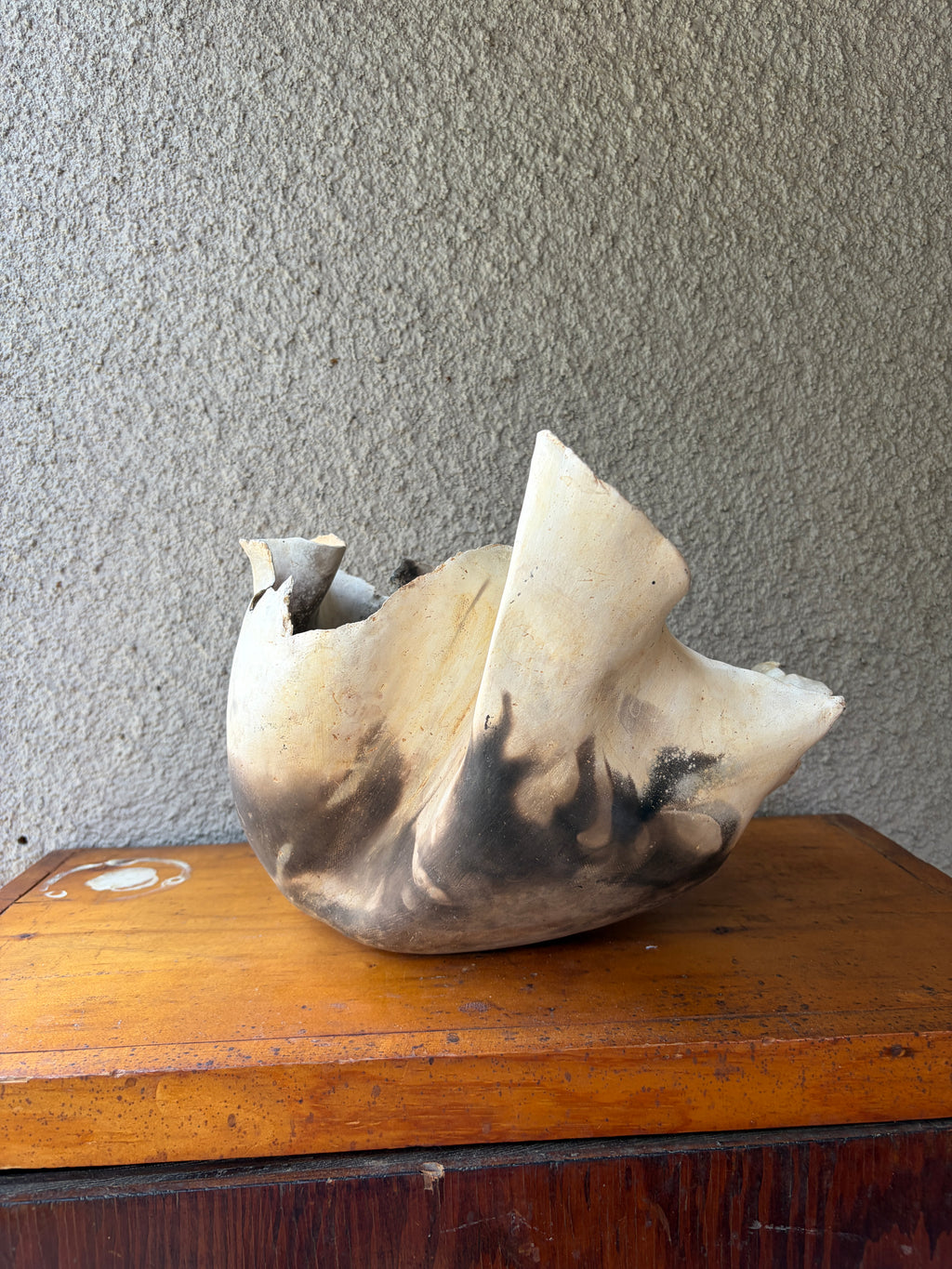 Tissue paper ceramic vessel by Grenier