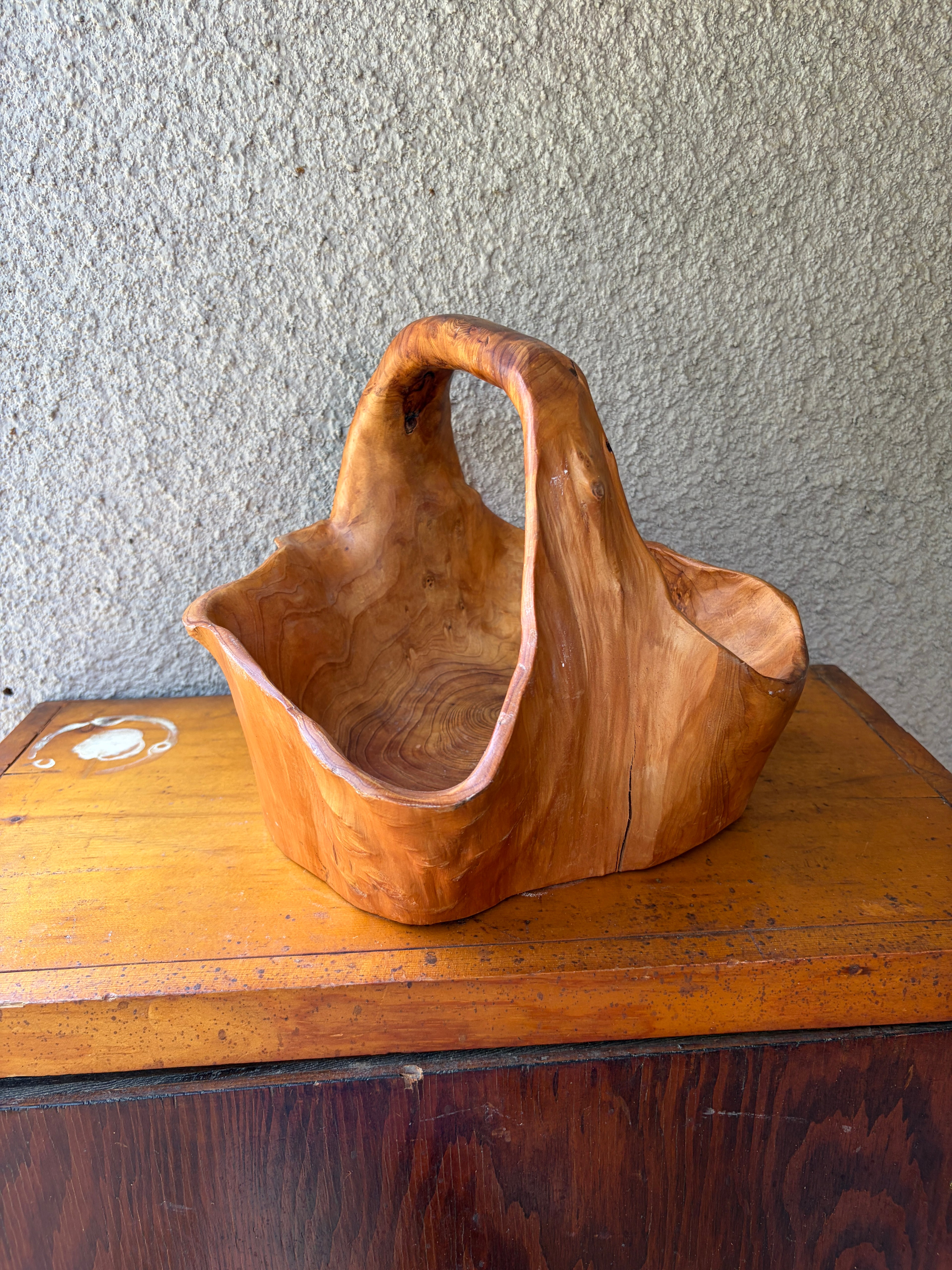 Natural form burlwood basket