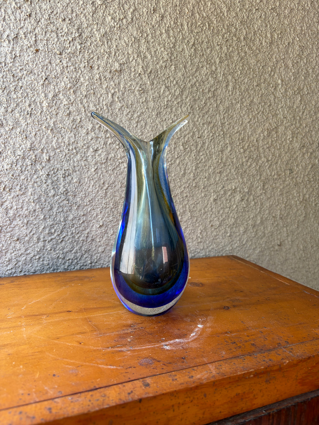 unmarked Murano Somnerso glass vase