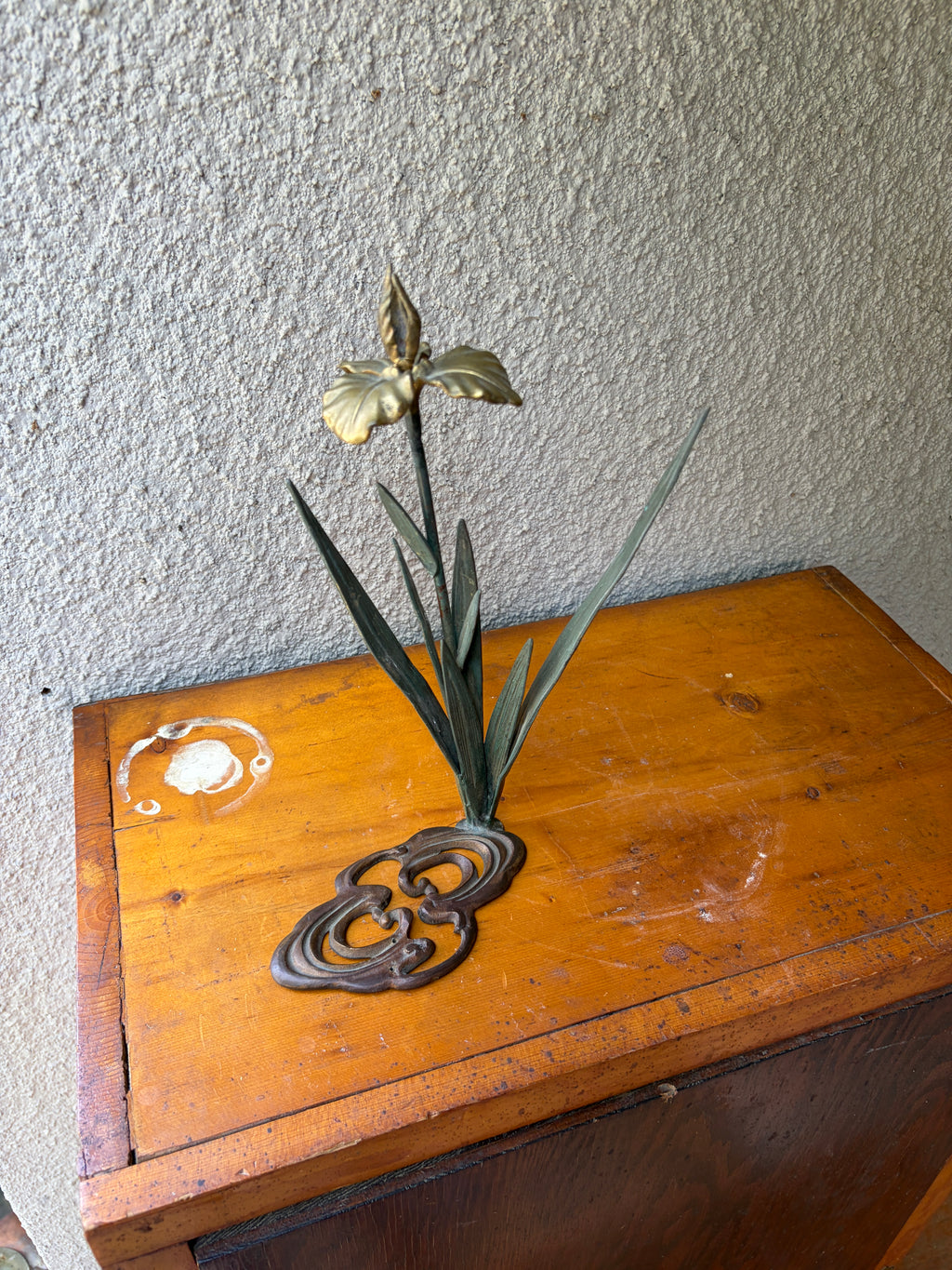french art nouveau brass iris