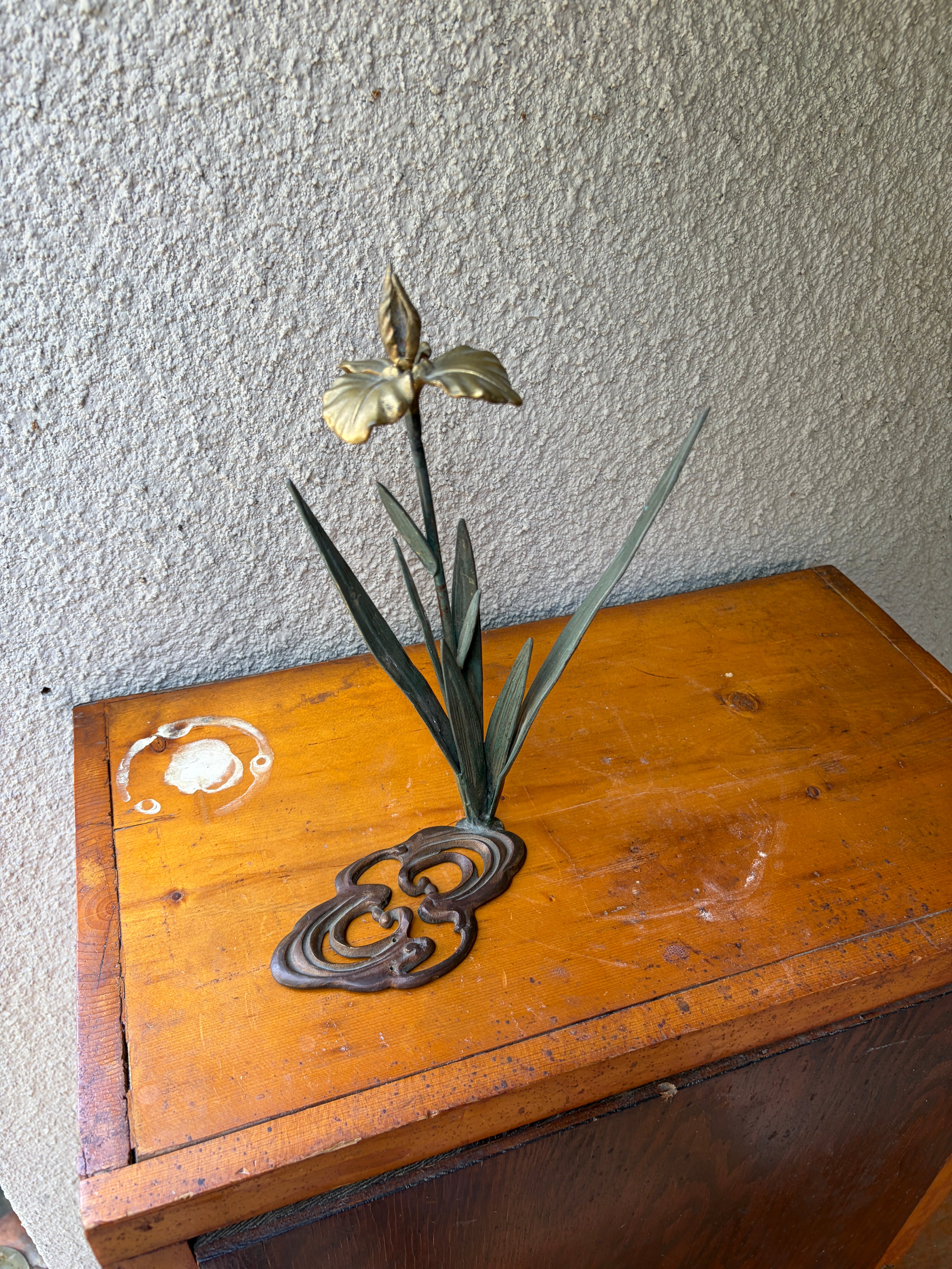 french art nouveau brass iris