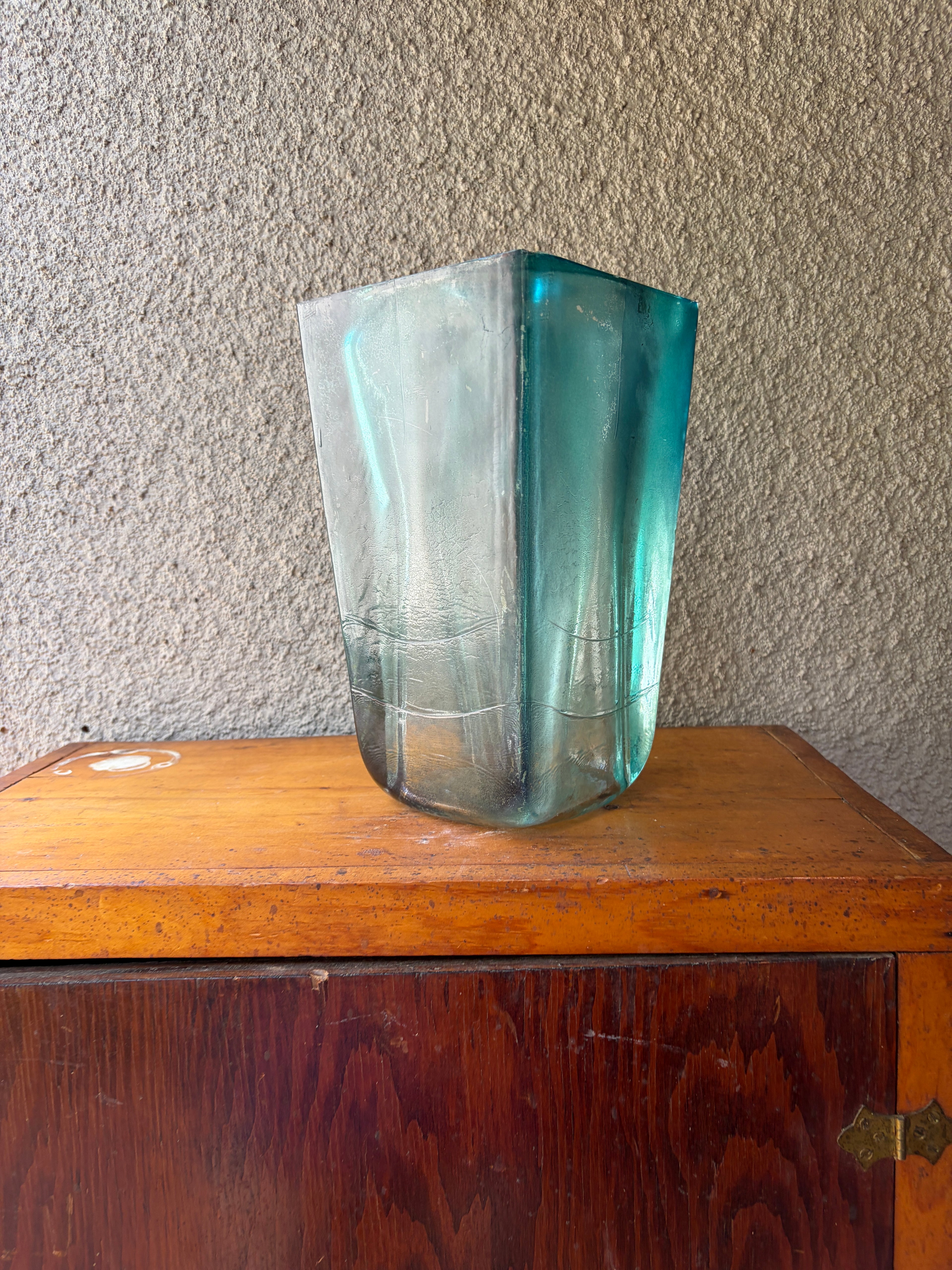 recycled cast glass vase