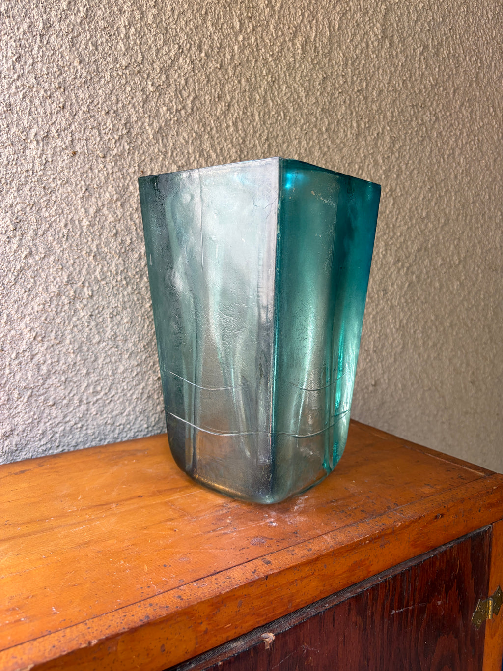 recycled cast glass vase
