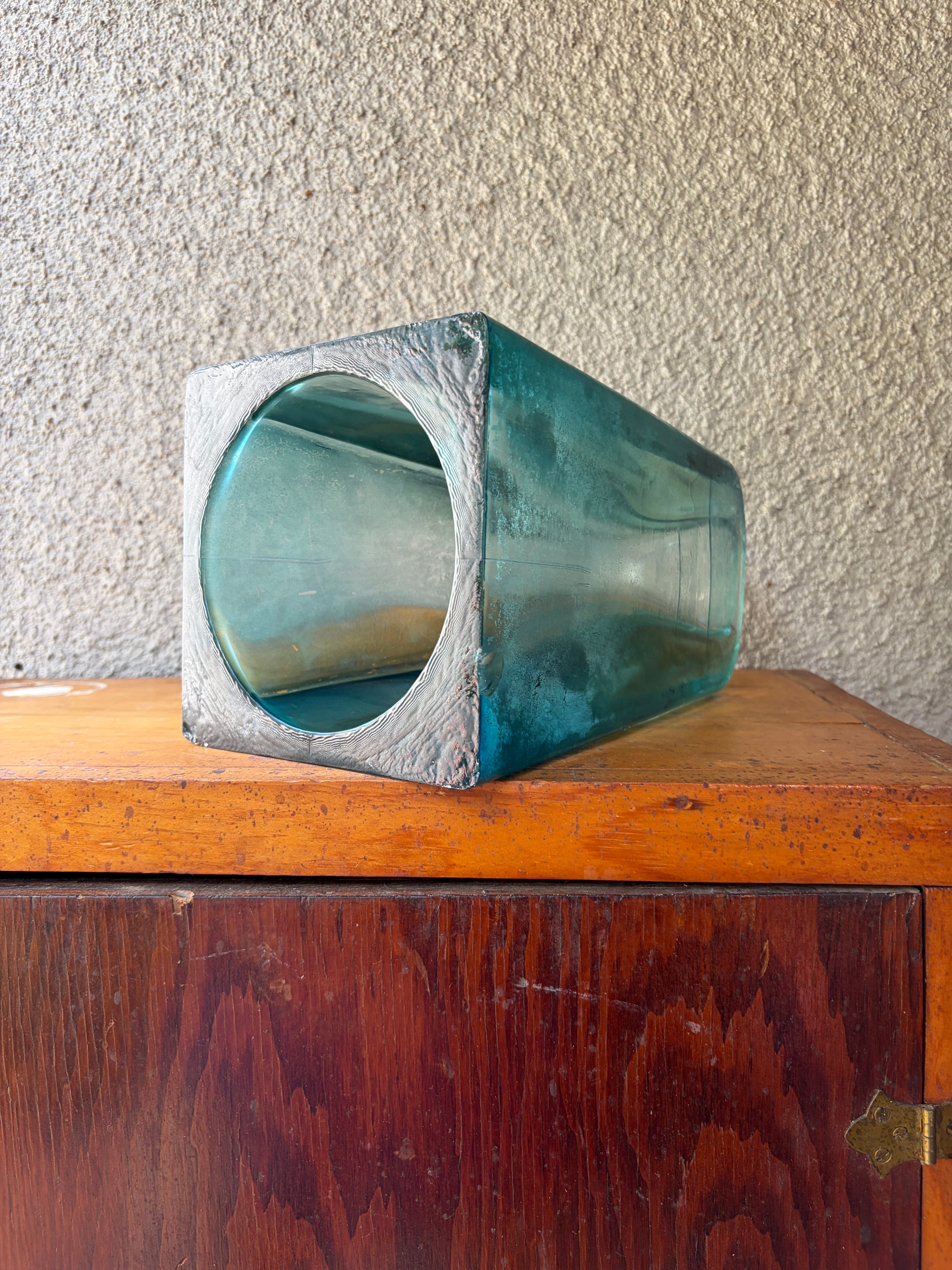 recycled cast glass vase