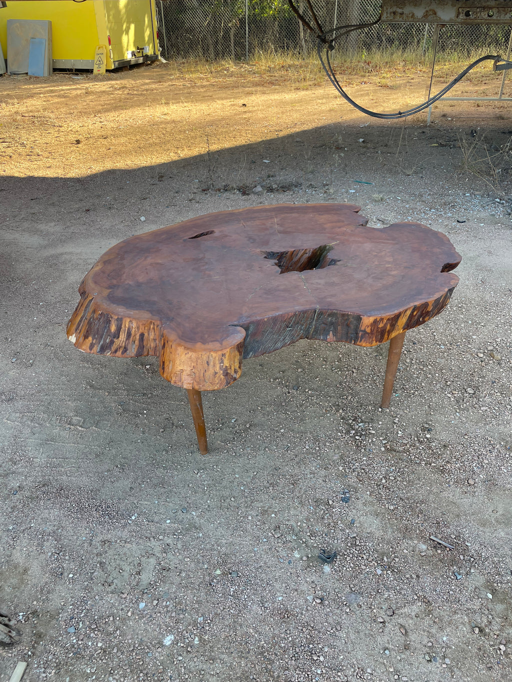 redwood burl coffee table
