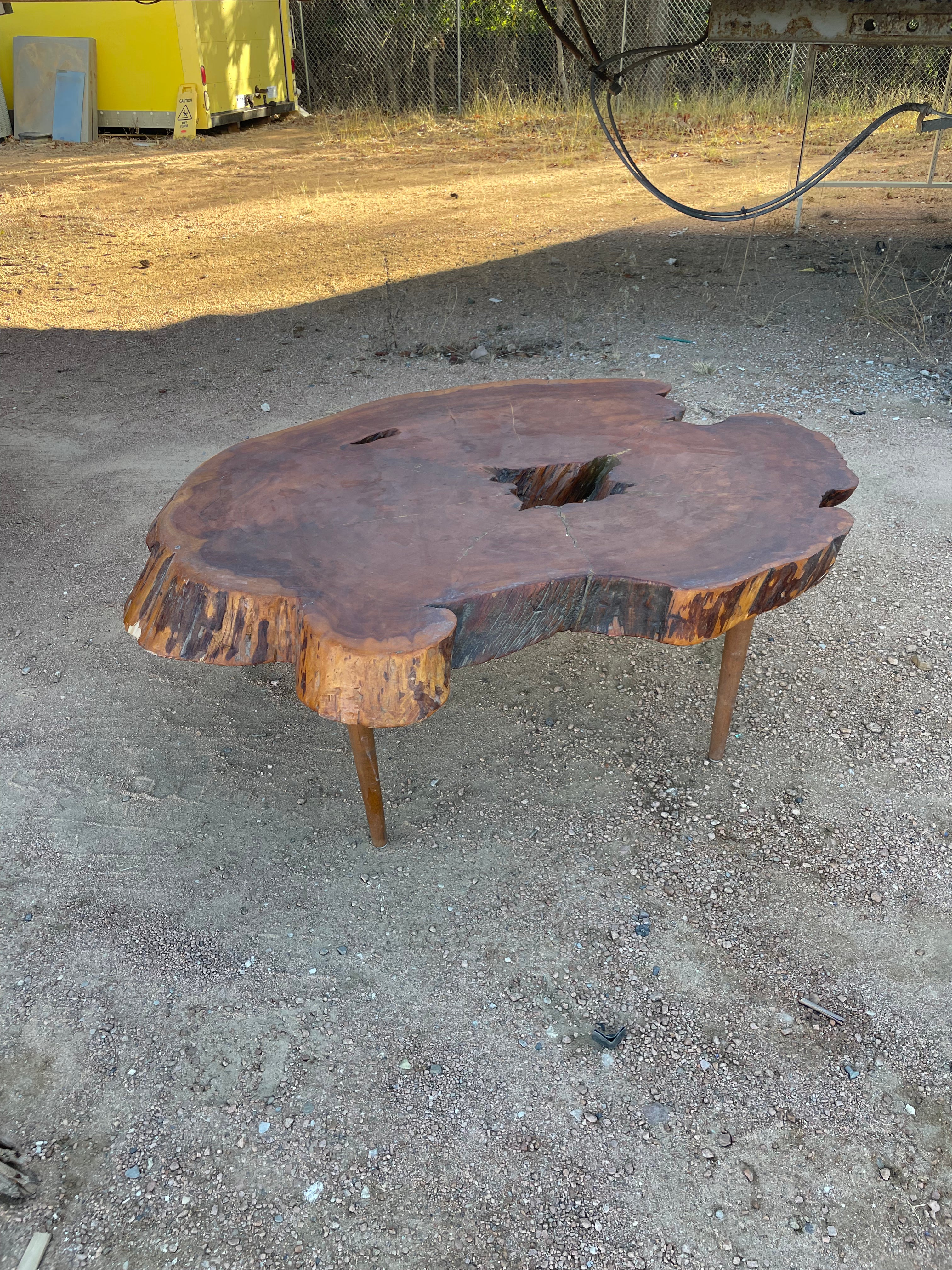redwood burl coffee table
