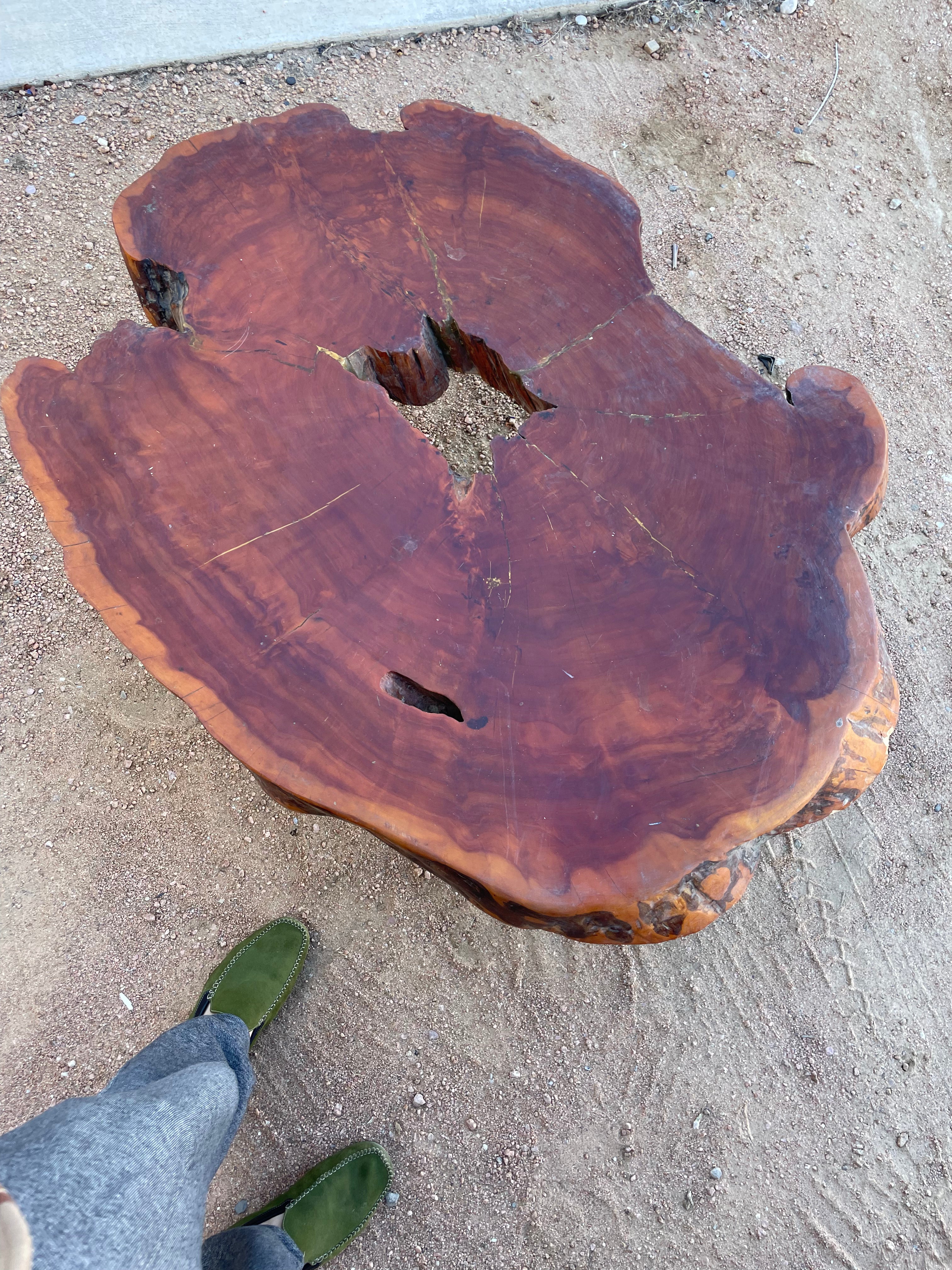 redwood burl coffee table