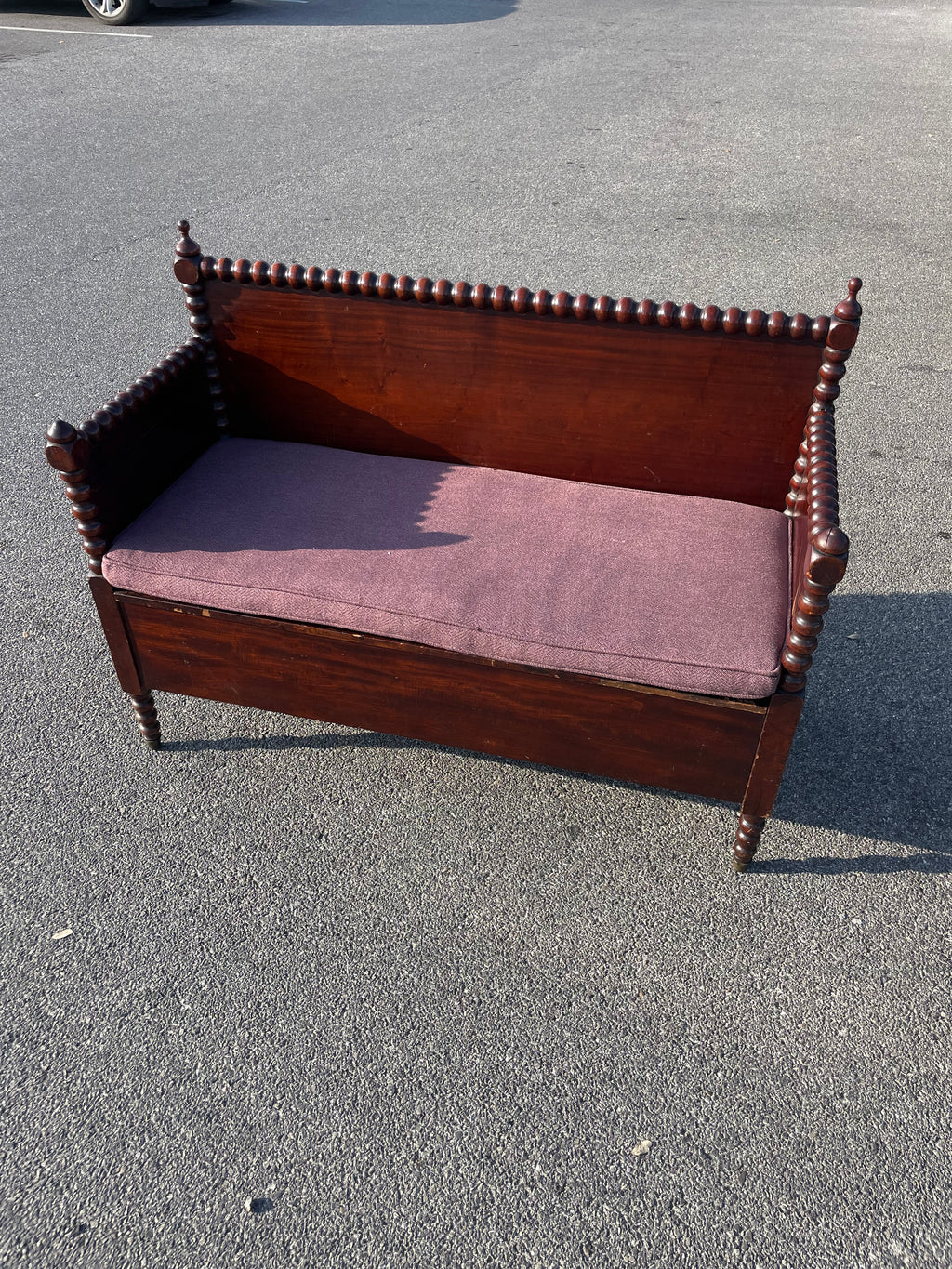 fml 19th century mahogany settee barley twist trim