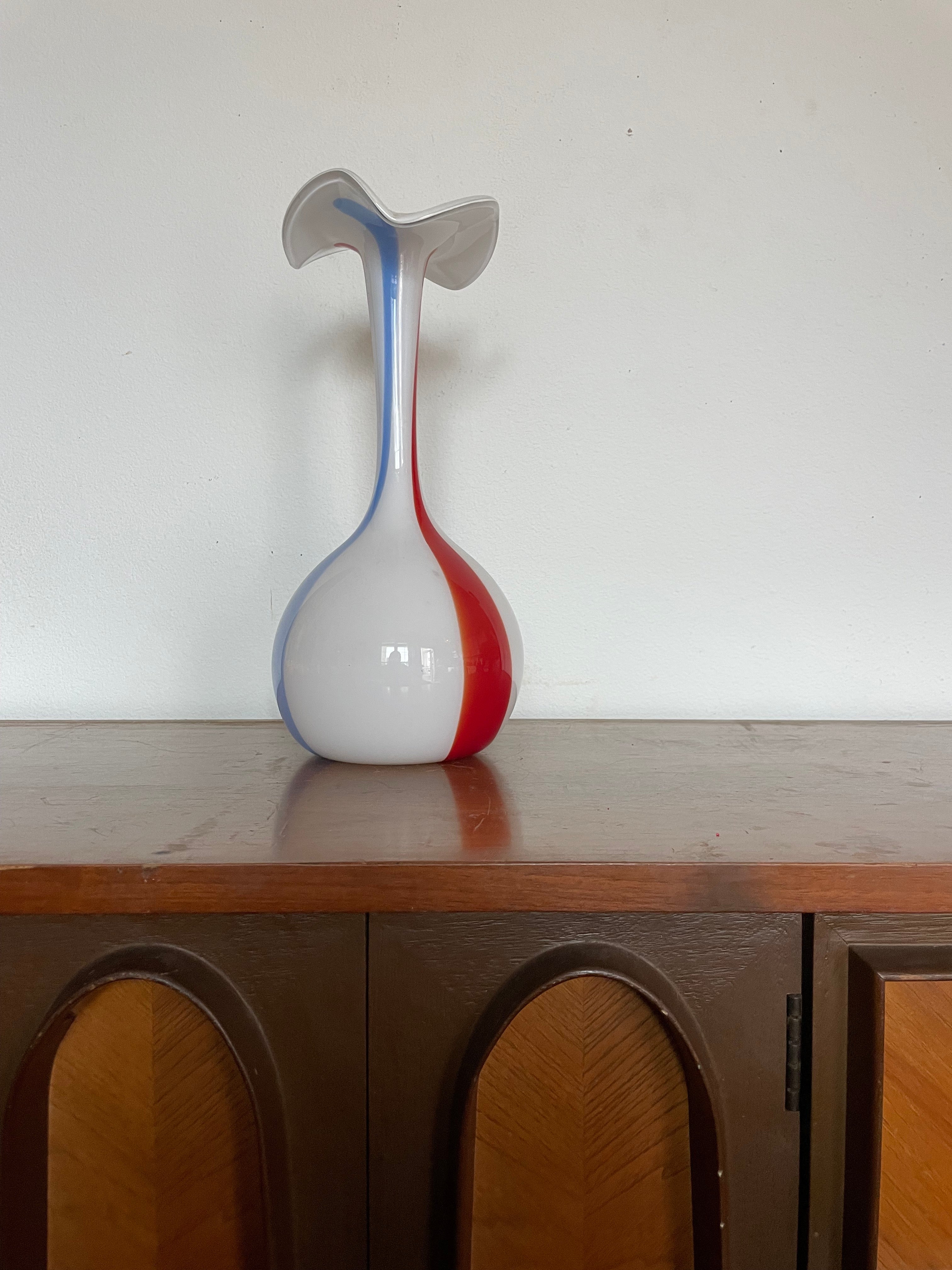 murano style candy striped vase