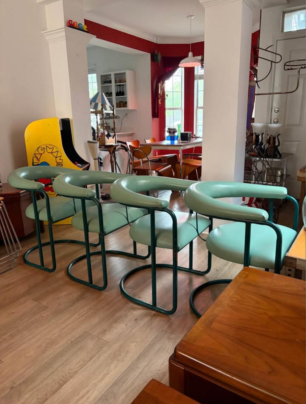 1994 MTS Cantilever Retro Mint Green Armchairs