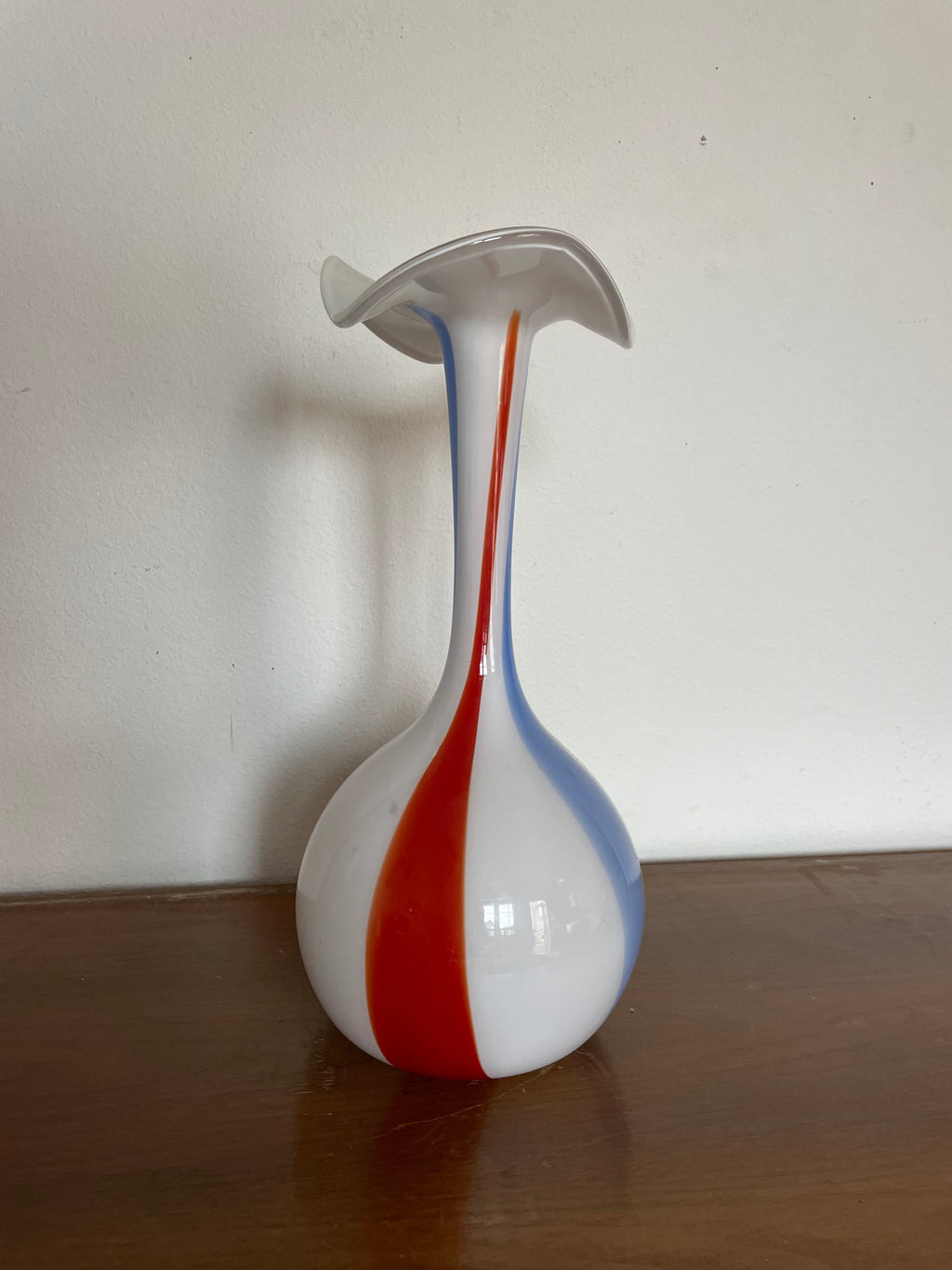 murano style candy striped vase