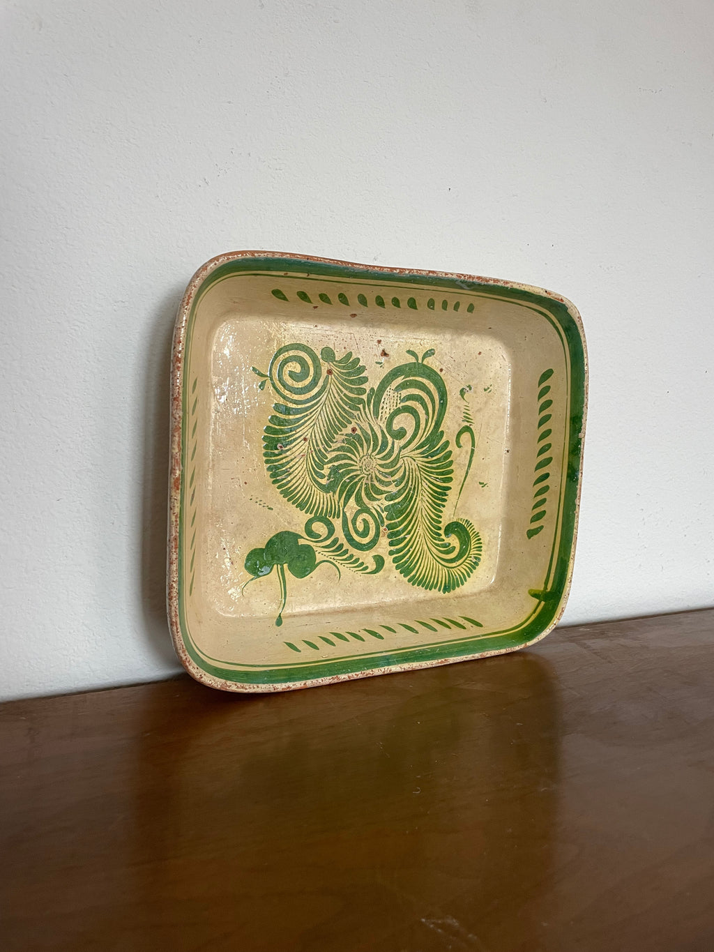 hand painted mexican tonala pottery dish