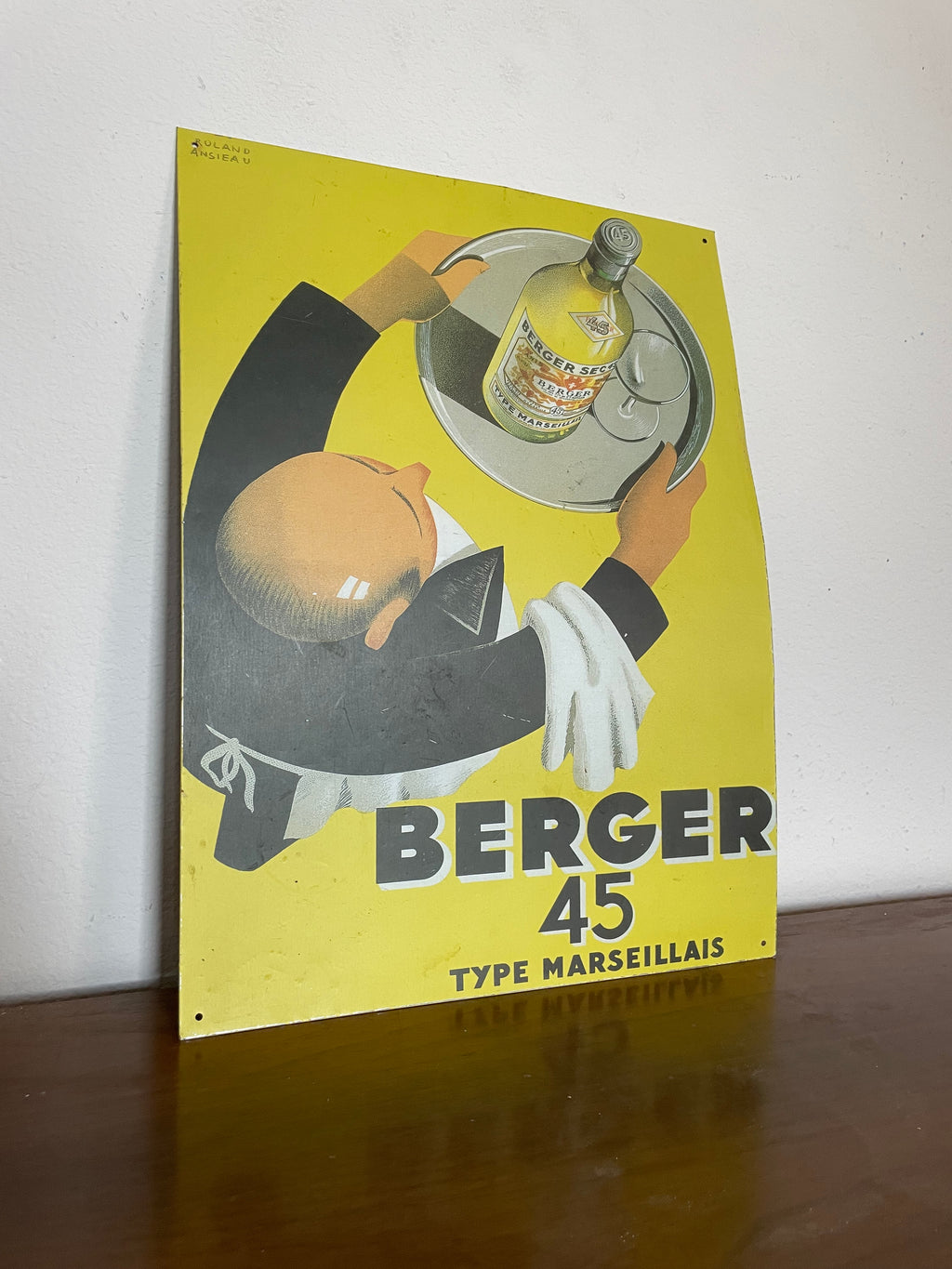 metal french wine poster